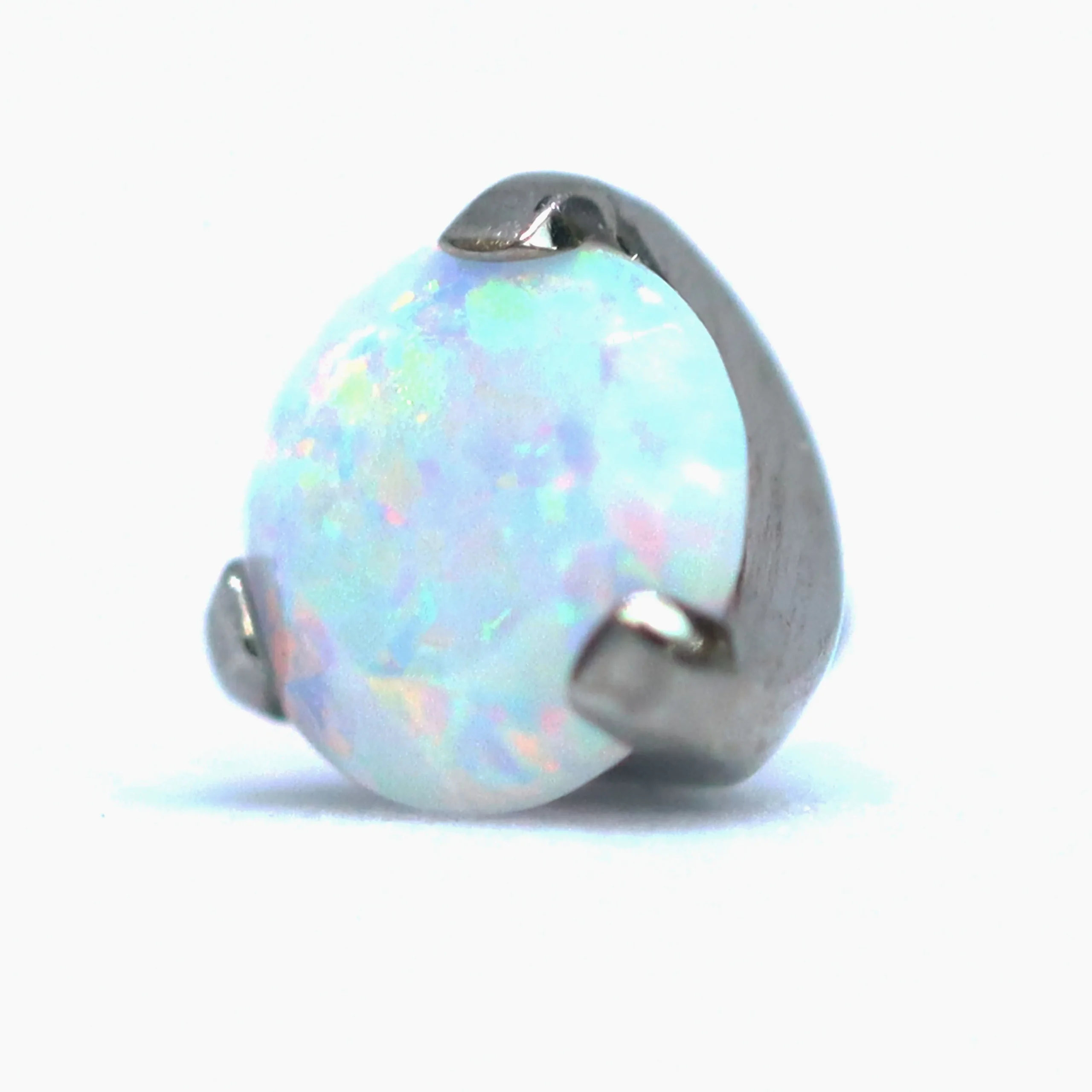 Titanový šperk s vnitřním závitem Diamond Cut s modrým opálem