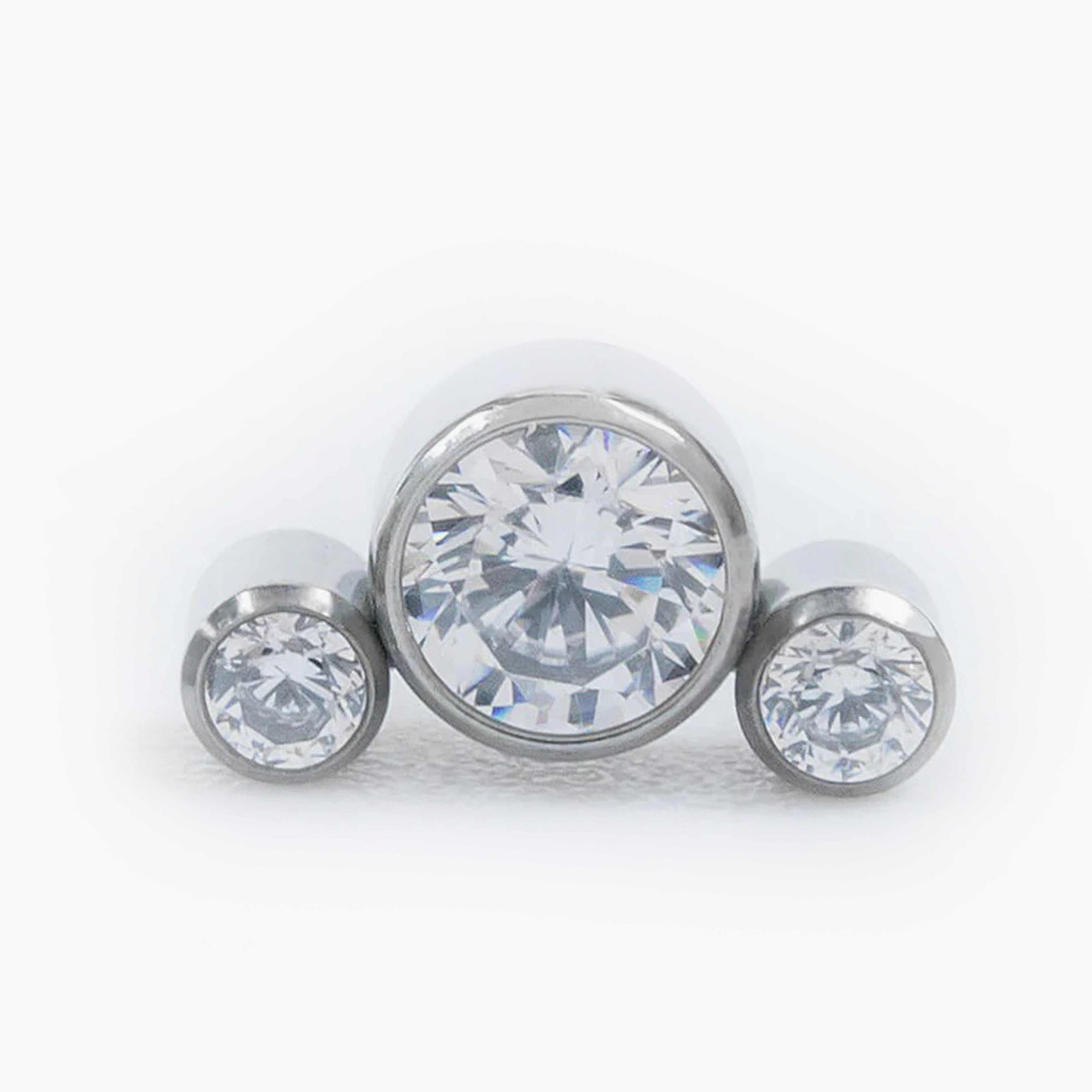 Titanový šperk s vnitřním závitem Crystal 3 kamínků
