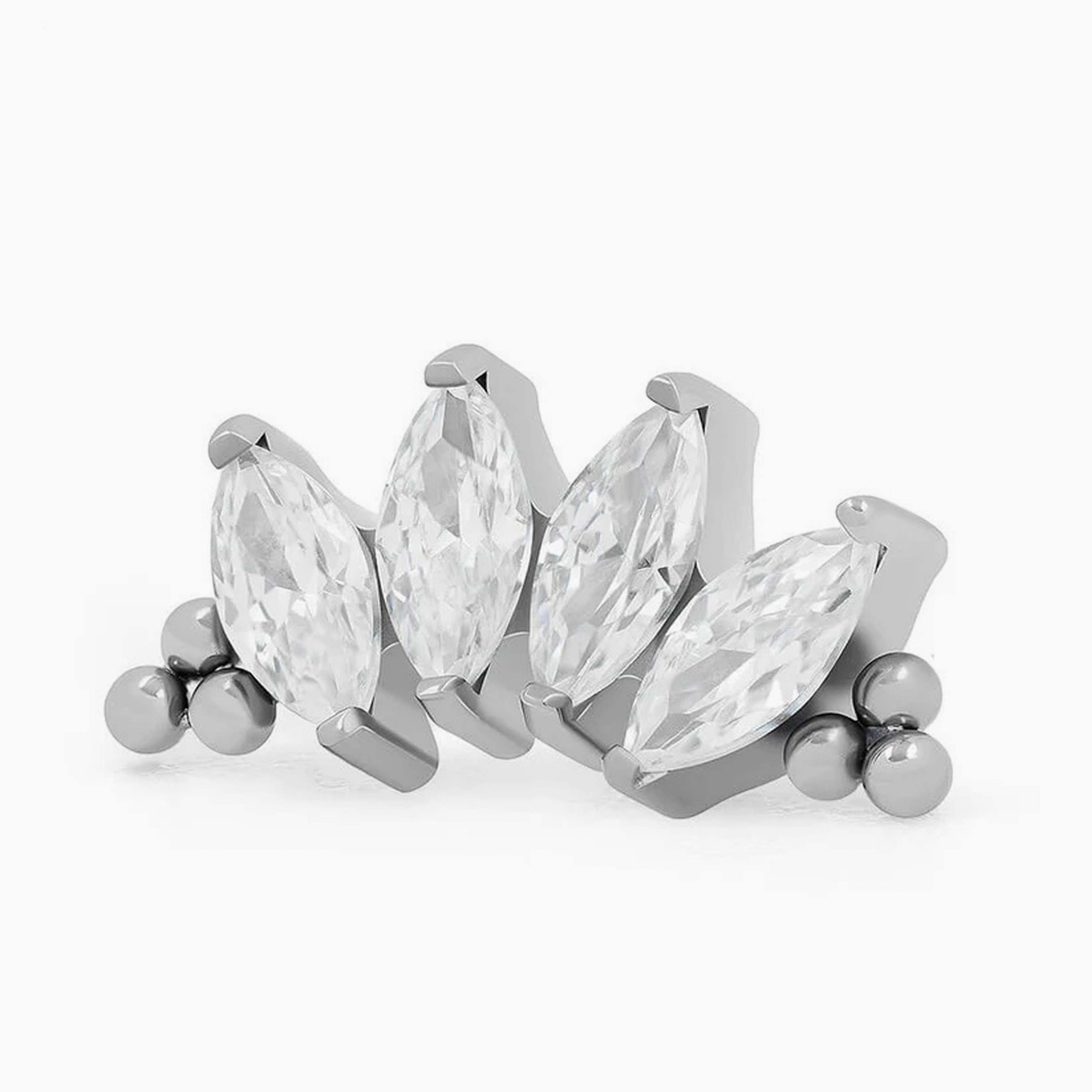 Titanový šperk 4 Stones Bead Marquise Cluster 1.2