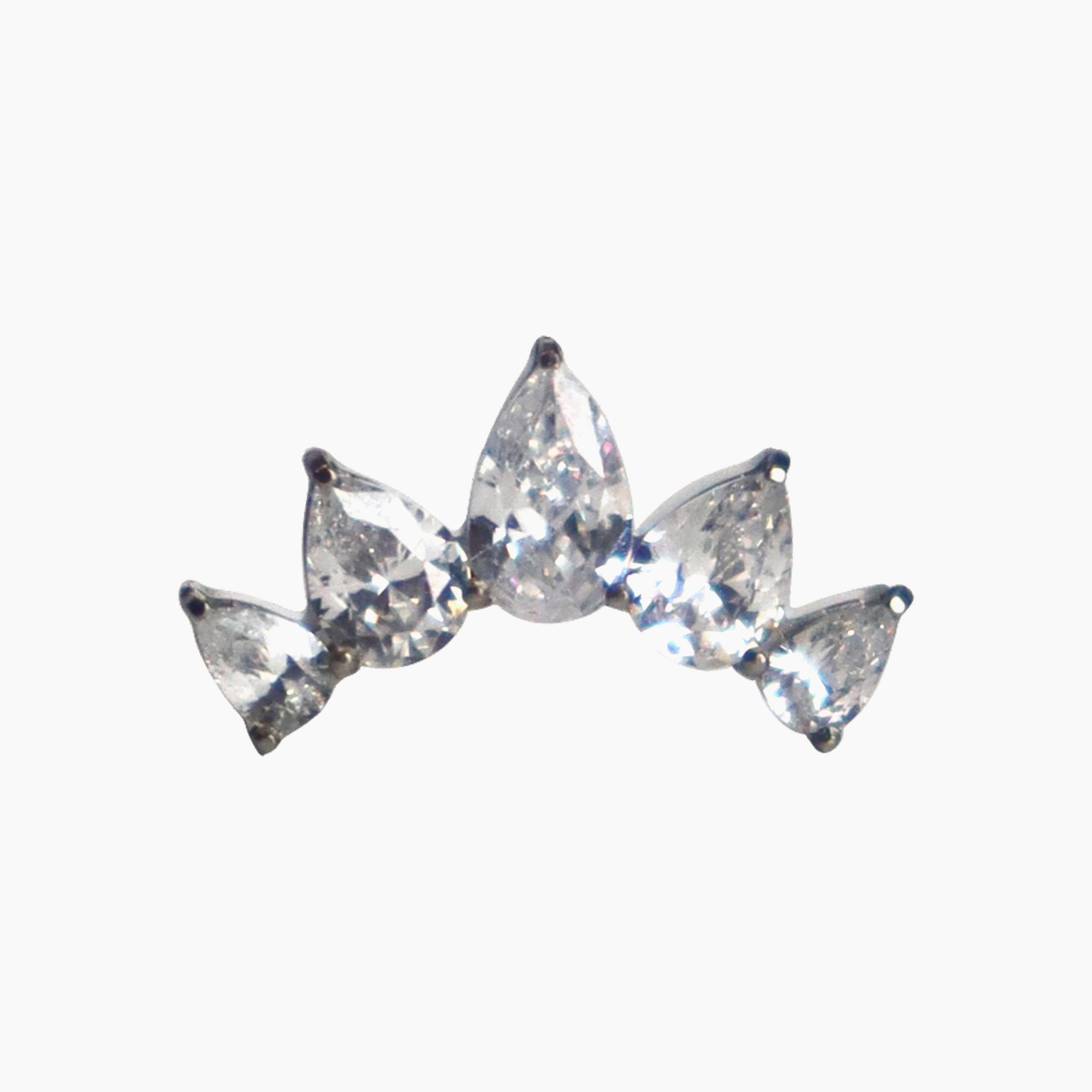 Titanový šperk s vnitřním závitem Diadem Cluster se zirkony.