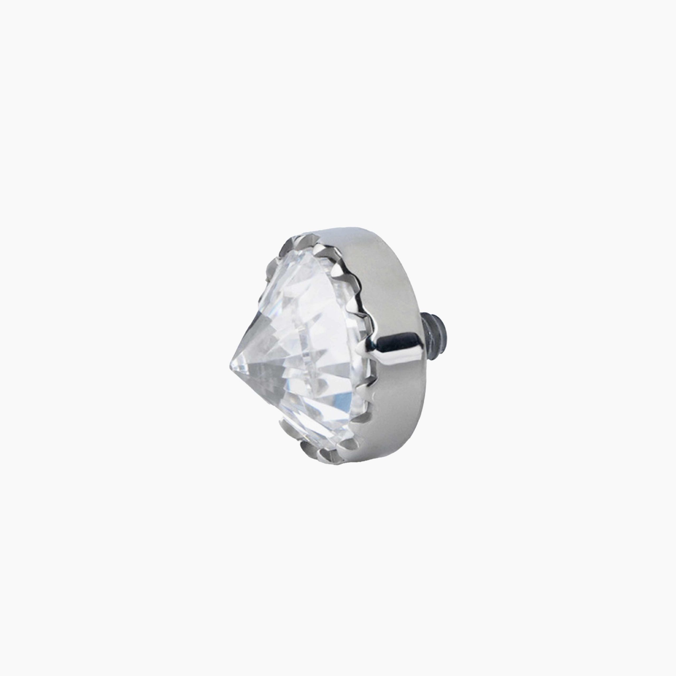 Titanový šperk s vnitřním závitem Crown Set s zirkonem
