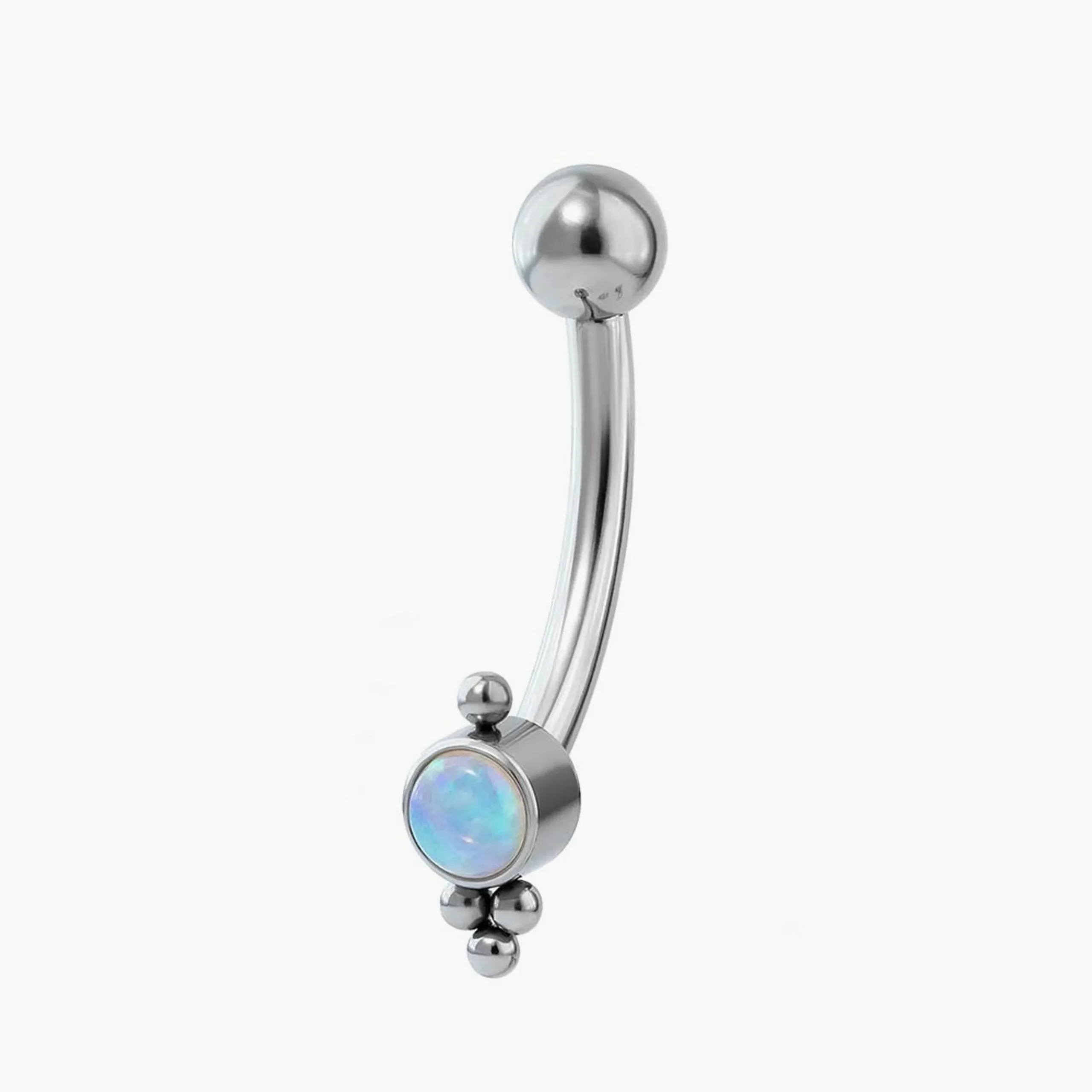 Titanový piercing do pupíku s vnitřním závitem Form Sparkle