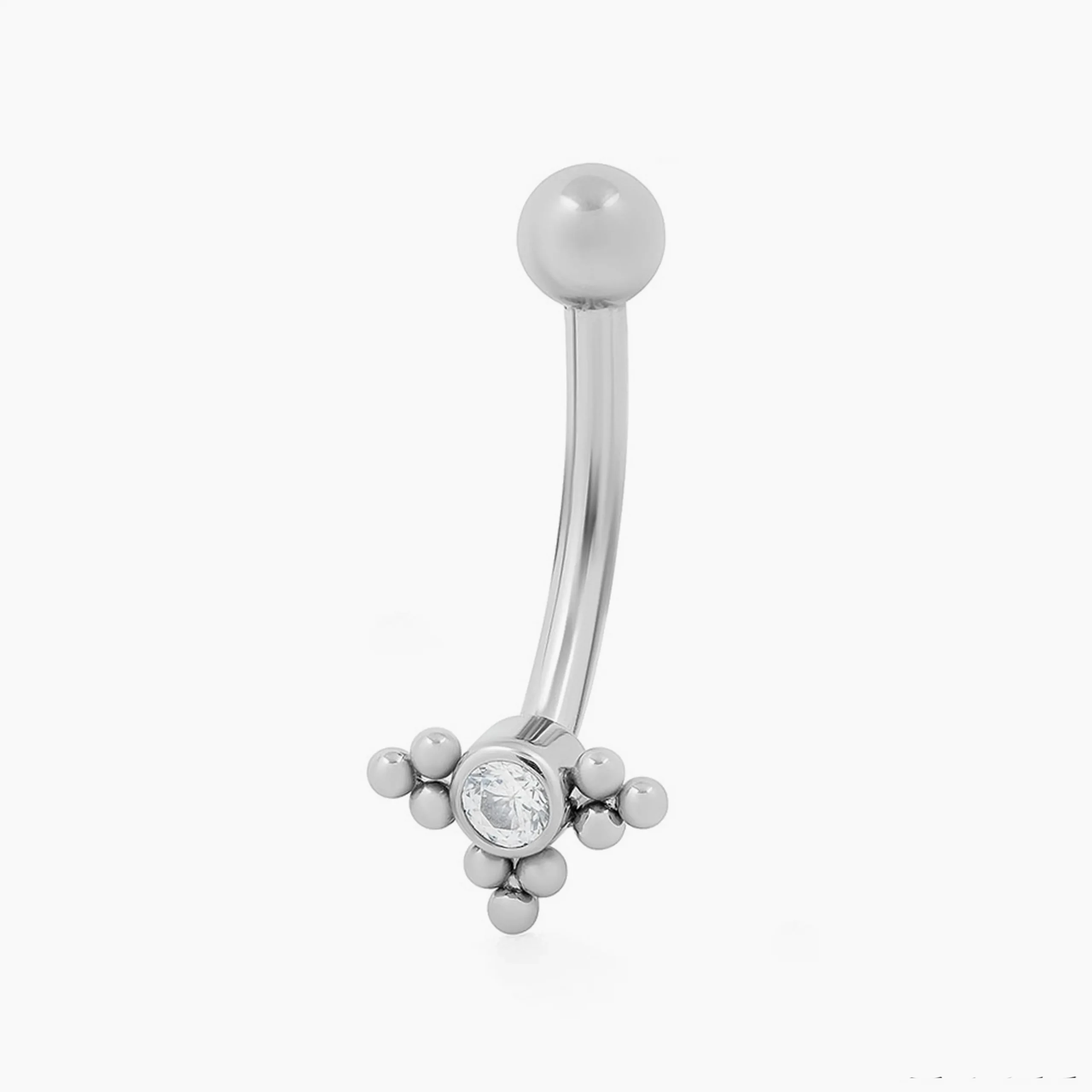 Titanový piercing do pupíku s vnitřním závitem Form Triada