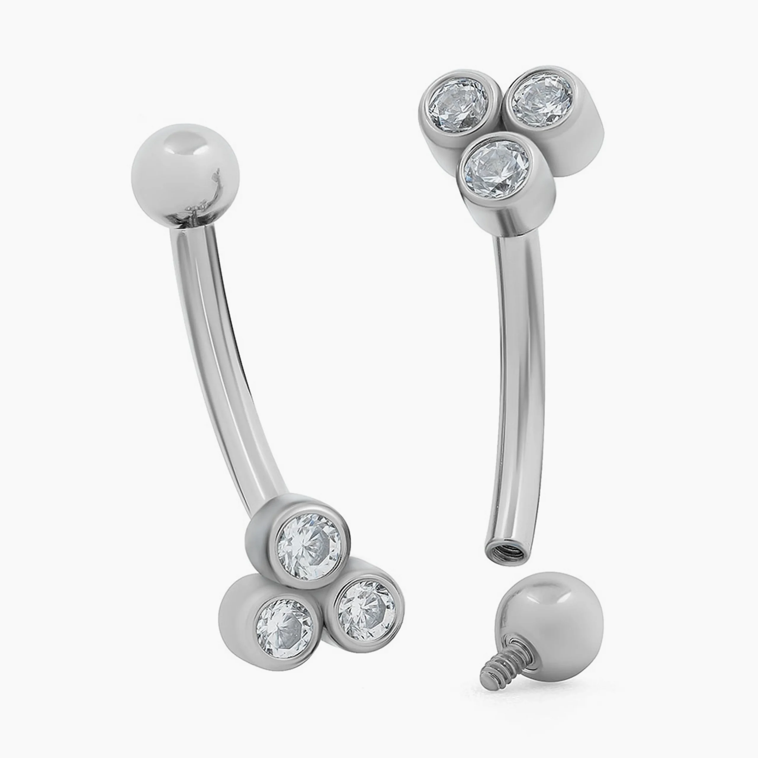 Titanový piercing do pupíku s vnitřním závitem Form Trilogy