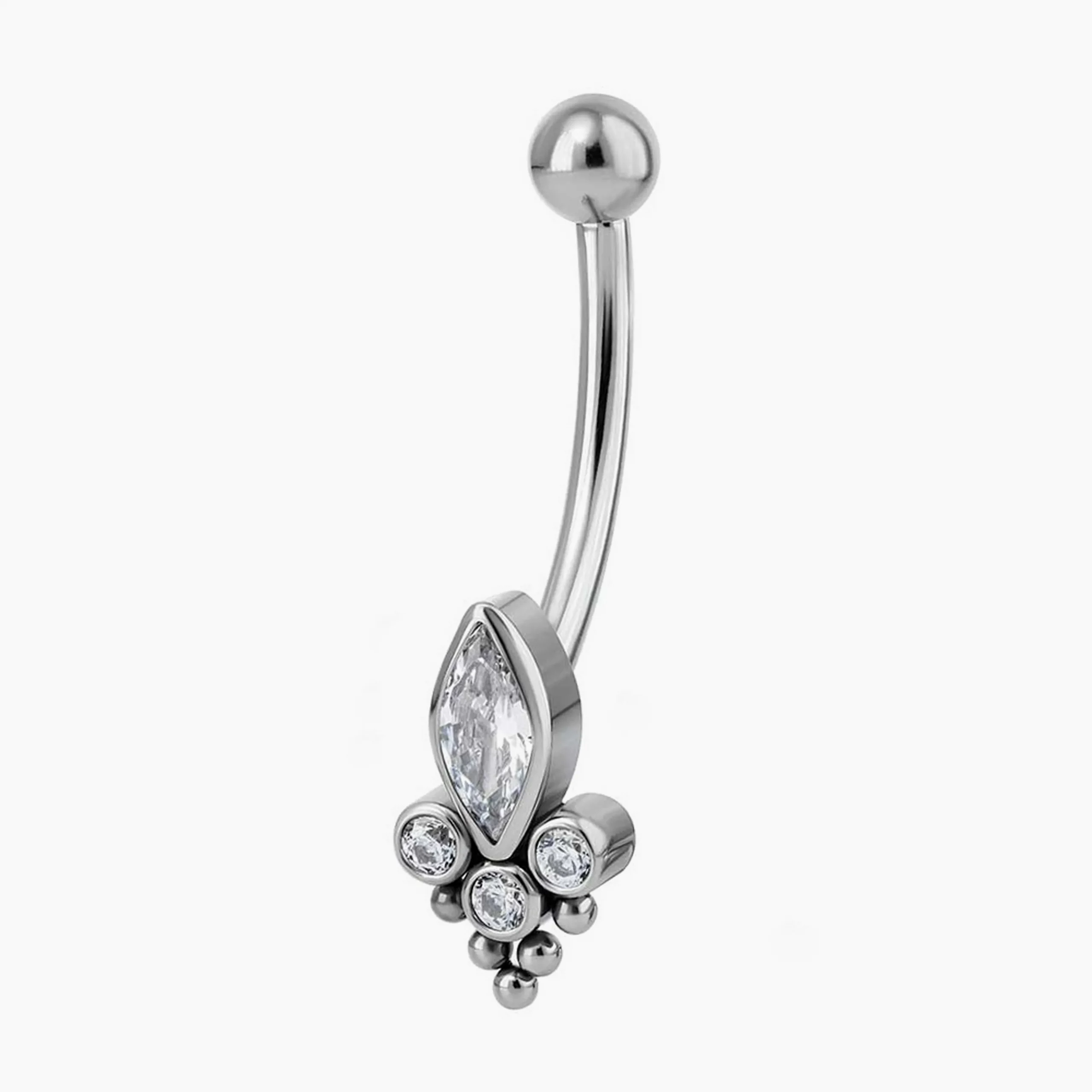 Titanový piercing do pupíku s vnitřním závitem Form Yang