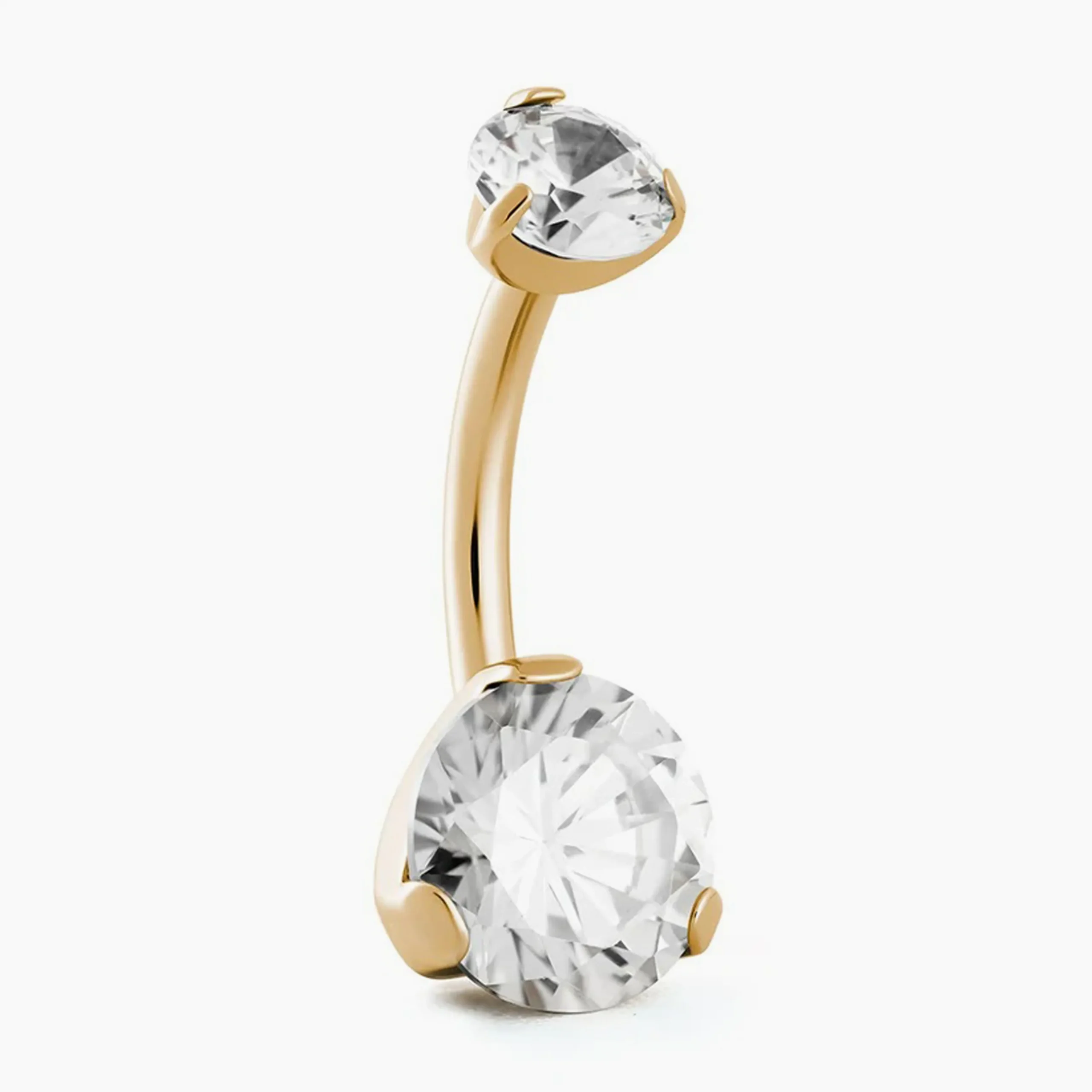Zlatý titanový piercing do pupíku s vnitřním závitem Pure Gold