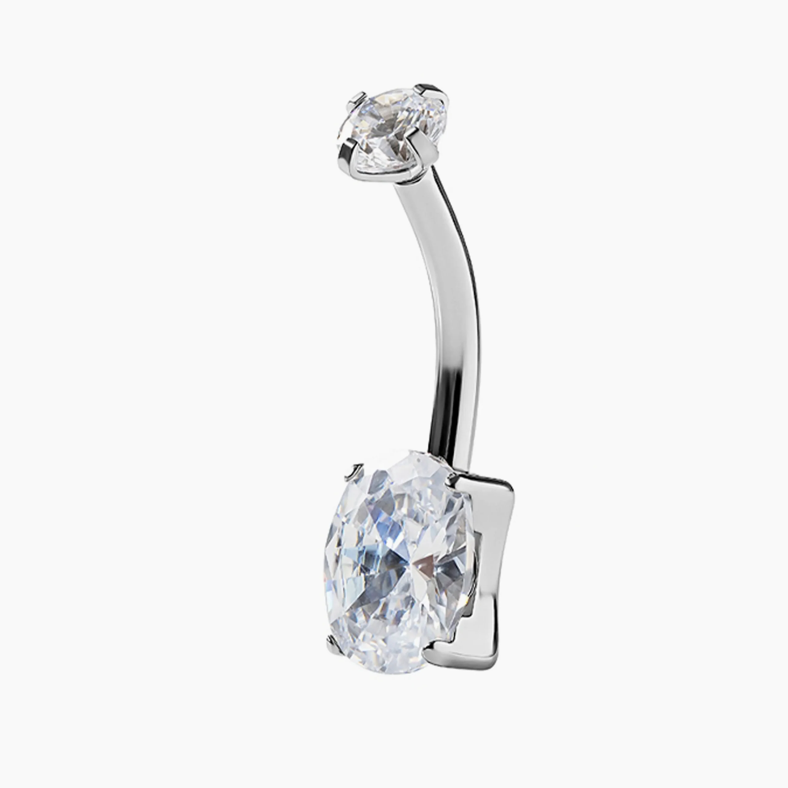 Titanový piercing do pupíku s vnitřním závitem Stone