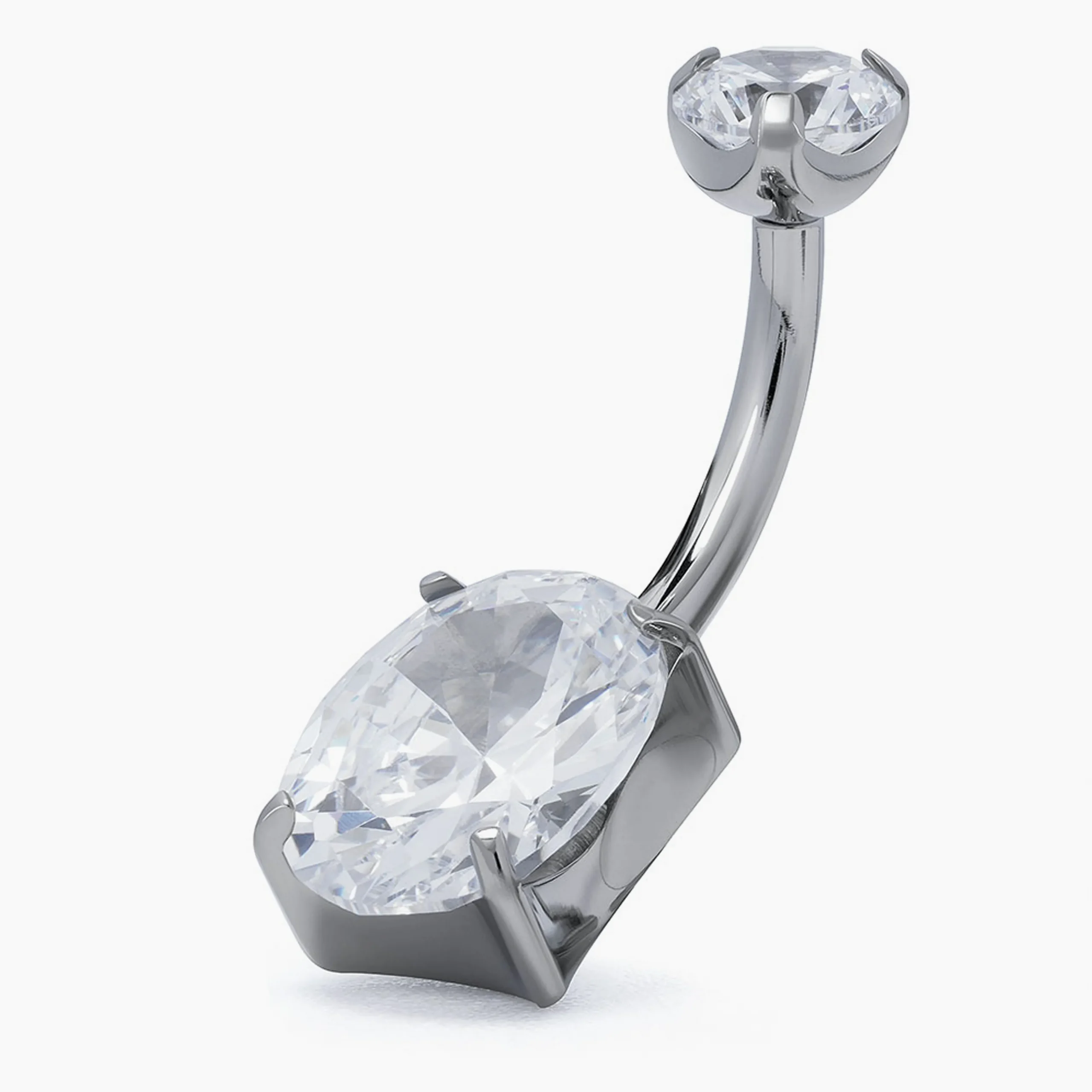 Titanový piercing do pupíku s vnitřním závitem Stone Big.