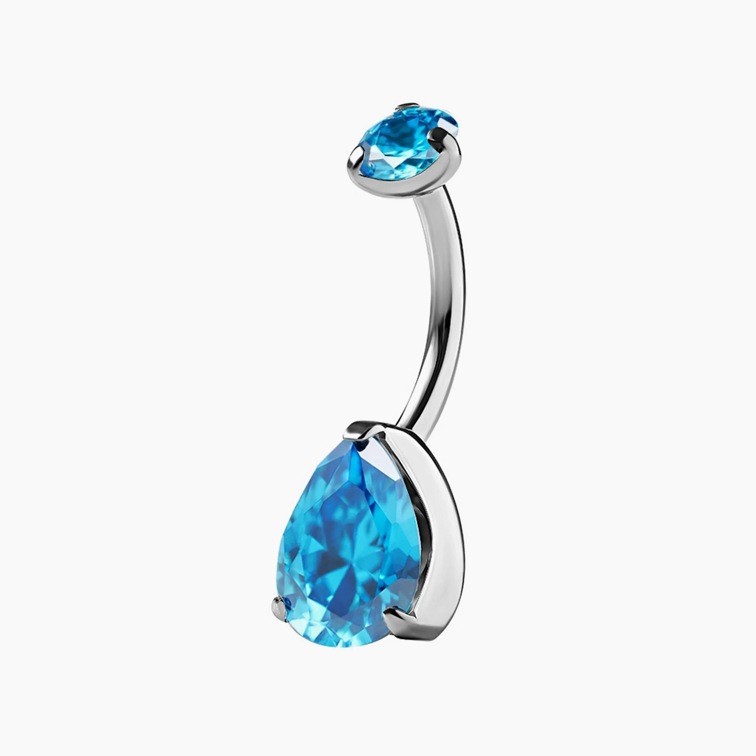 Titanový piercing do pupíku s vnitřním závitem Unusual Aqua