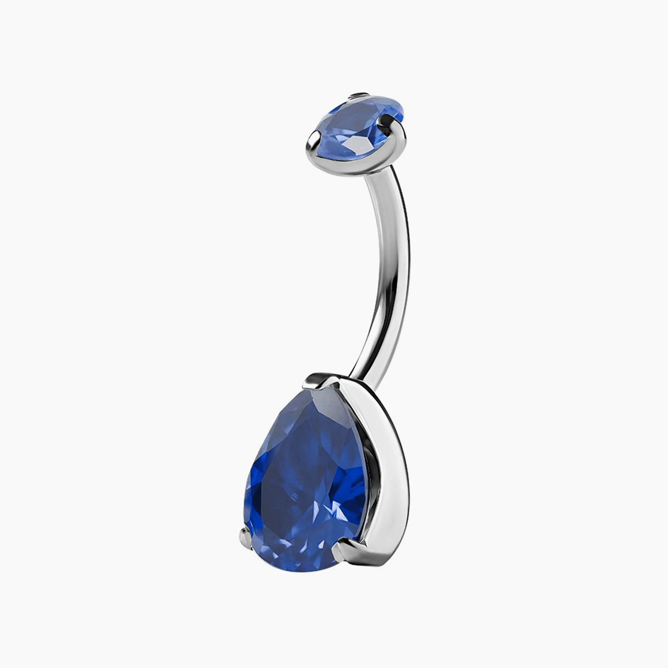 Titanový piercing do pupíku s vnitřním závitem Burman Blue
