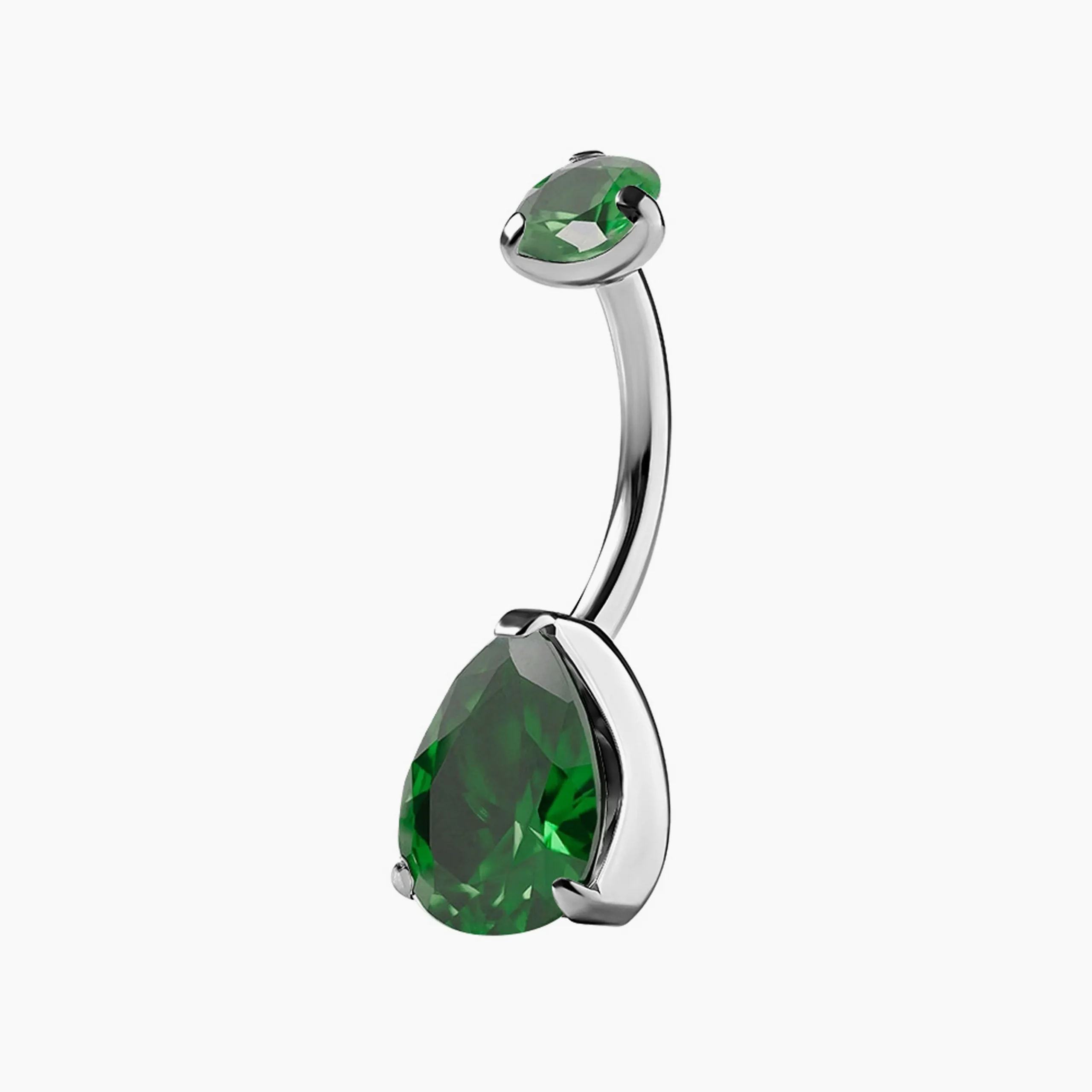Titanový piercing do pupíku s vnitřním závitem Unusual Green