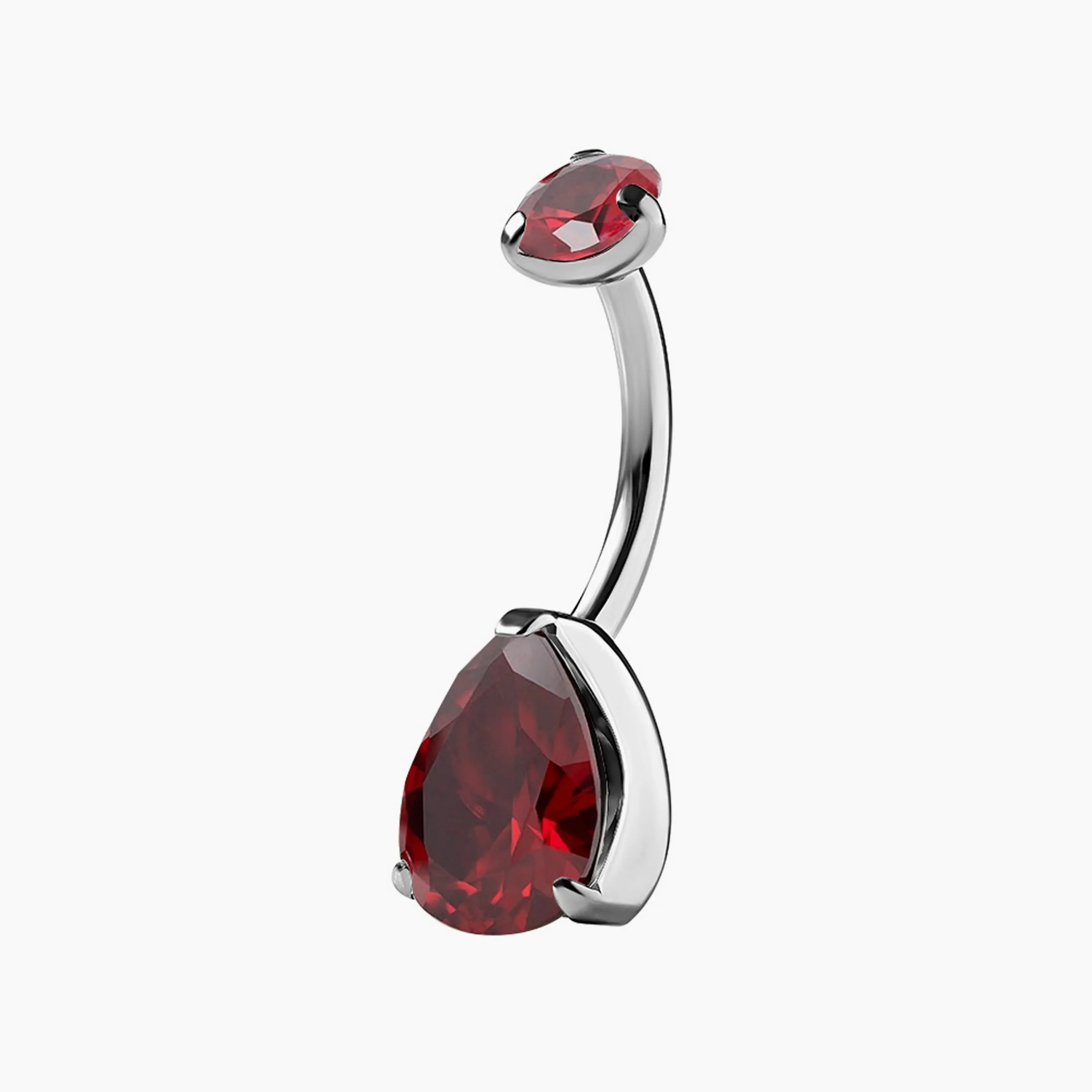 Titanový piercing do pupíku s vnitřním závitem Unusual Ruby