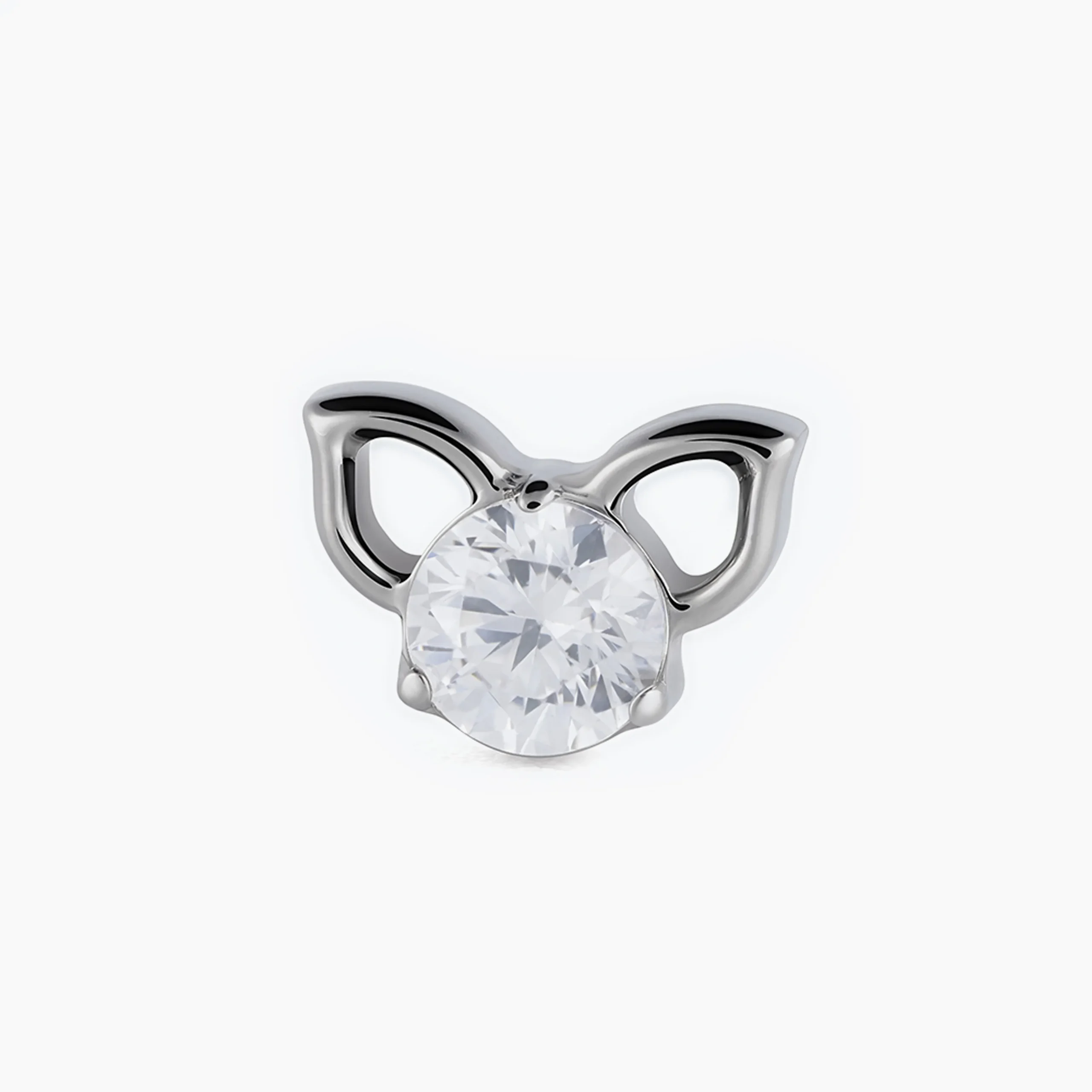 Titanový šperk s vnitřním závitem Cat Clear s zirkonem