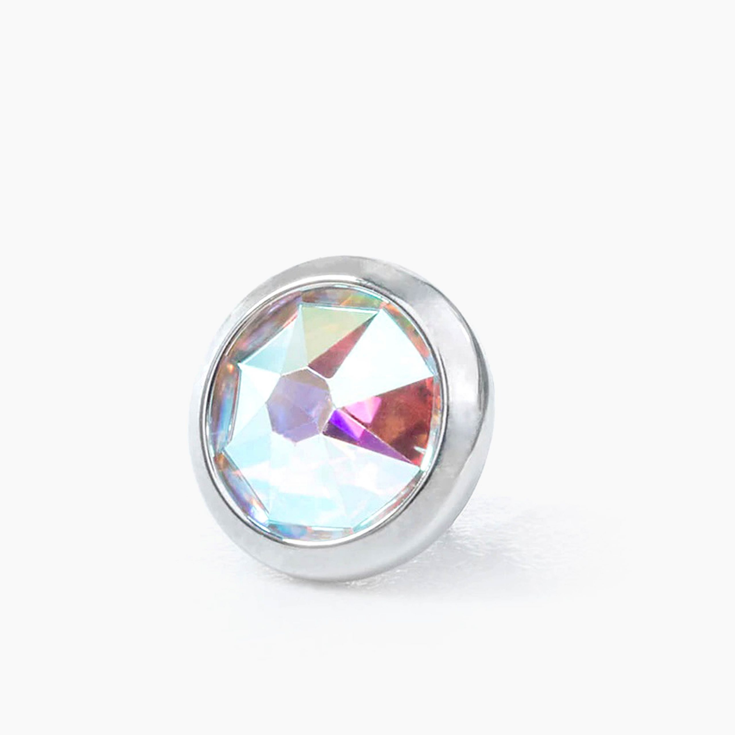 Titanový šperk Crystal AB s vnitřním závitem