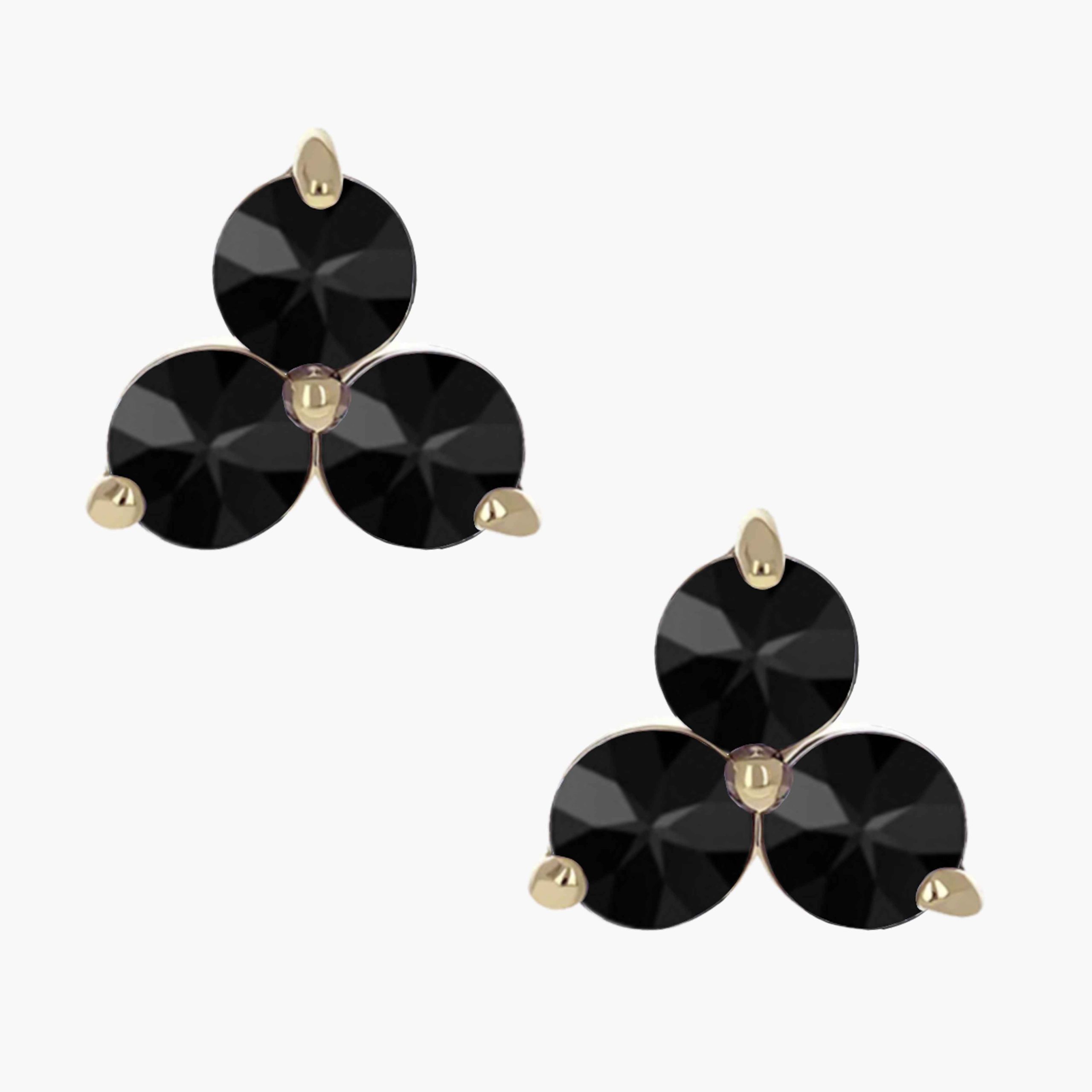 Zlatý šperk s vnitřním závitem Faceted Trio onyx