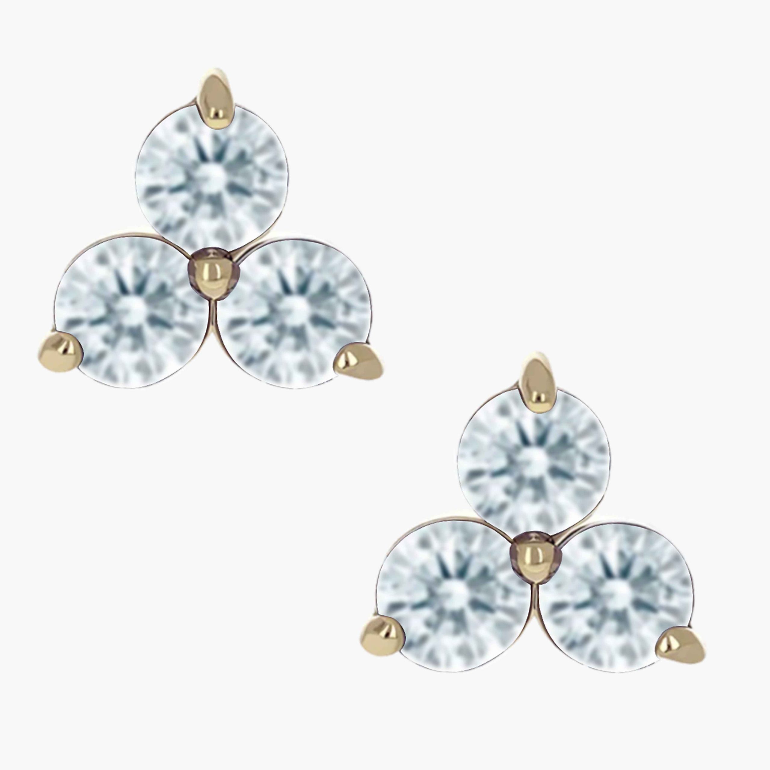 Zlatý šperk s vnitřním závitem Faceted Trio