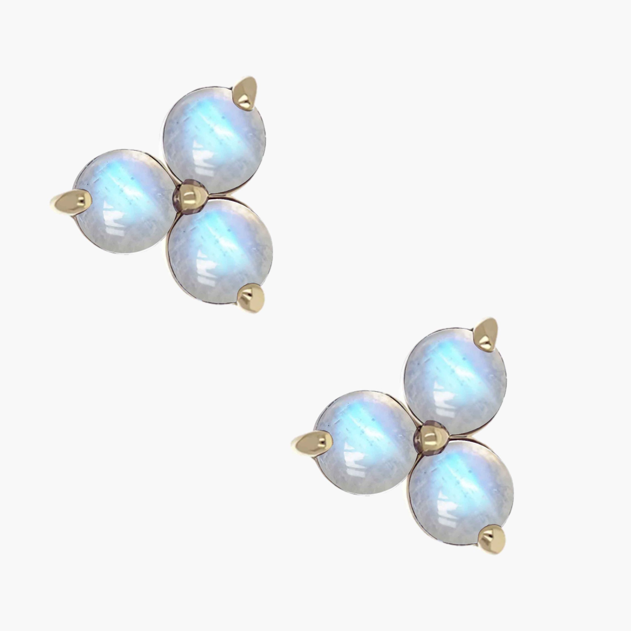 Zlatý šperk s vnitřním závitem Faceted Trio Moon
