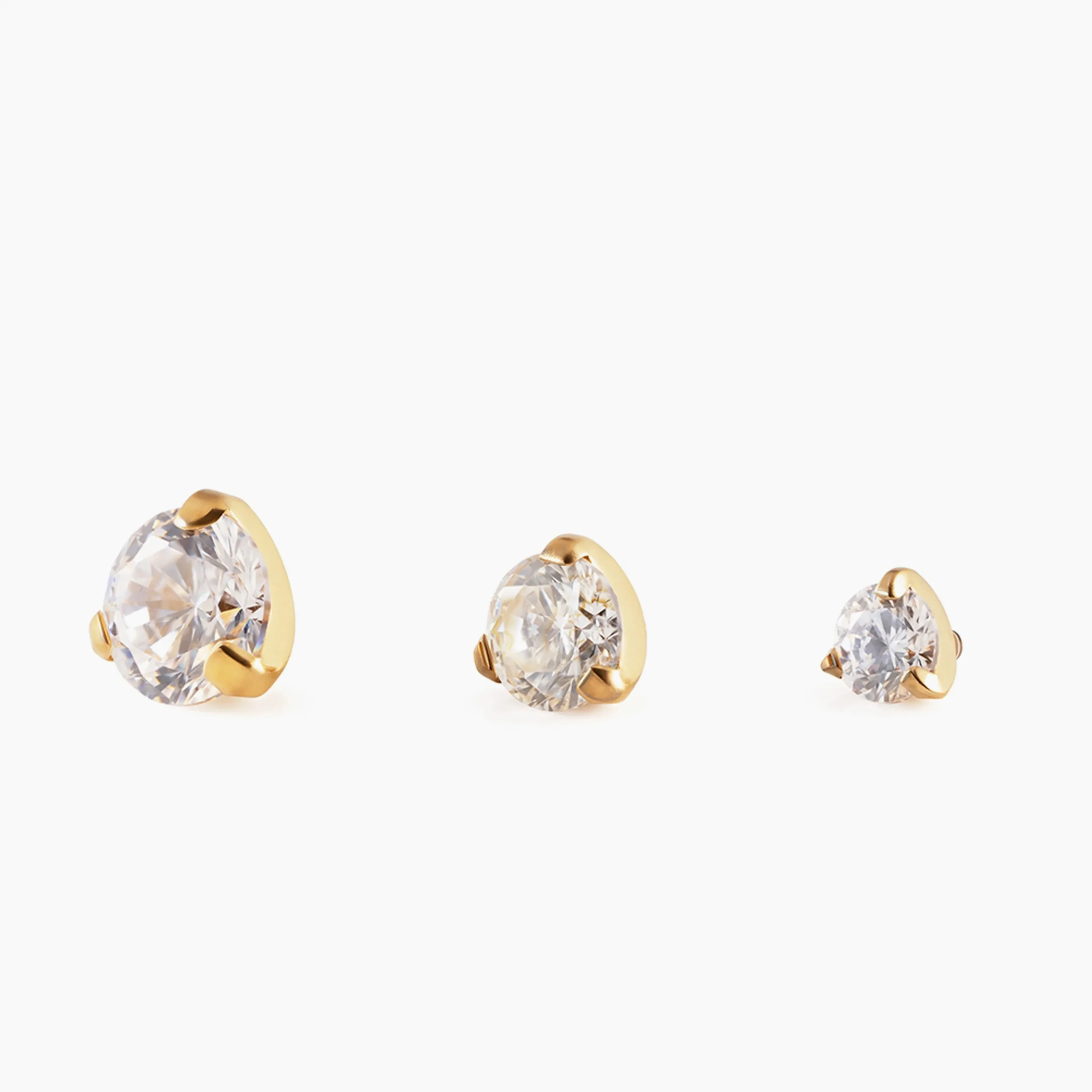 Titanový šperk s vnitřním závitem Crystal gem s zirkonem (1,2 mm)