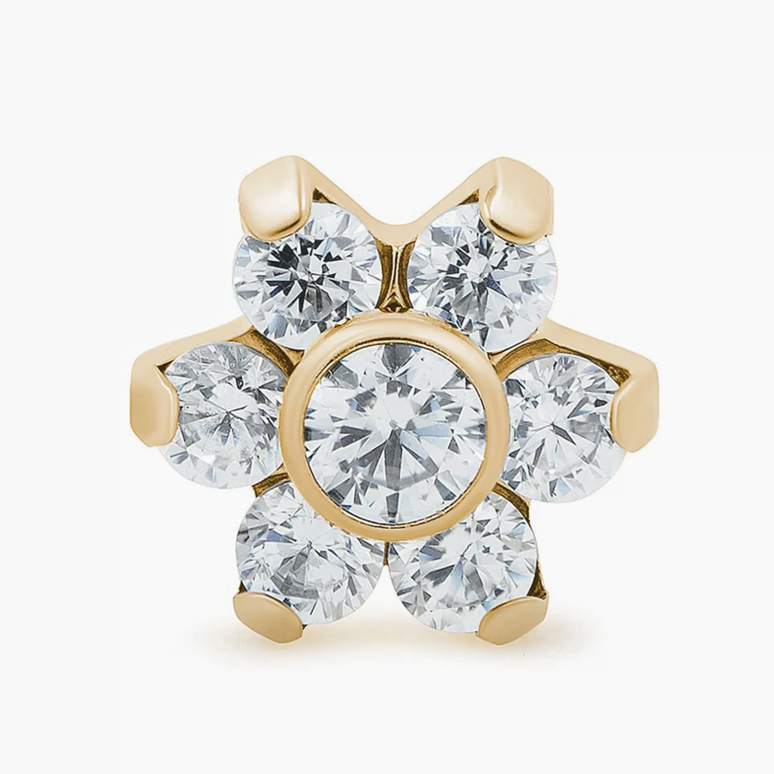 Titanový šperk s vnitřním závitem Gold flower