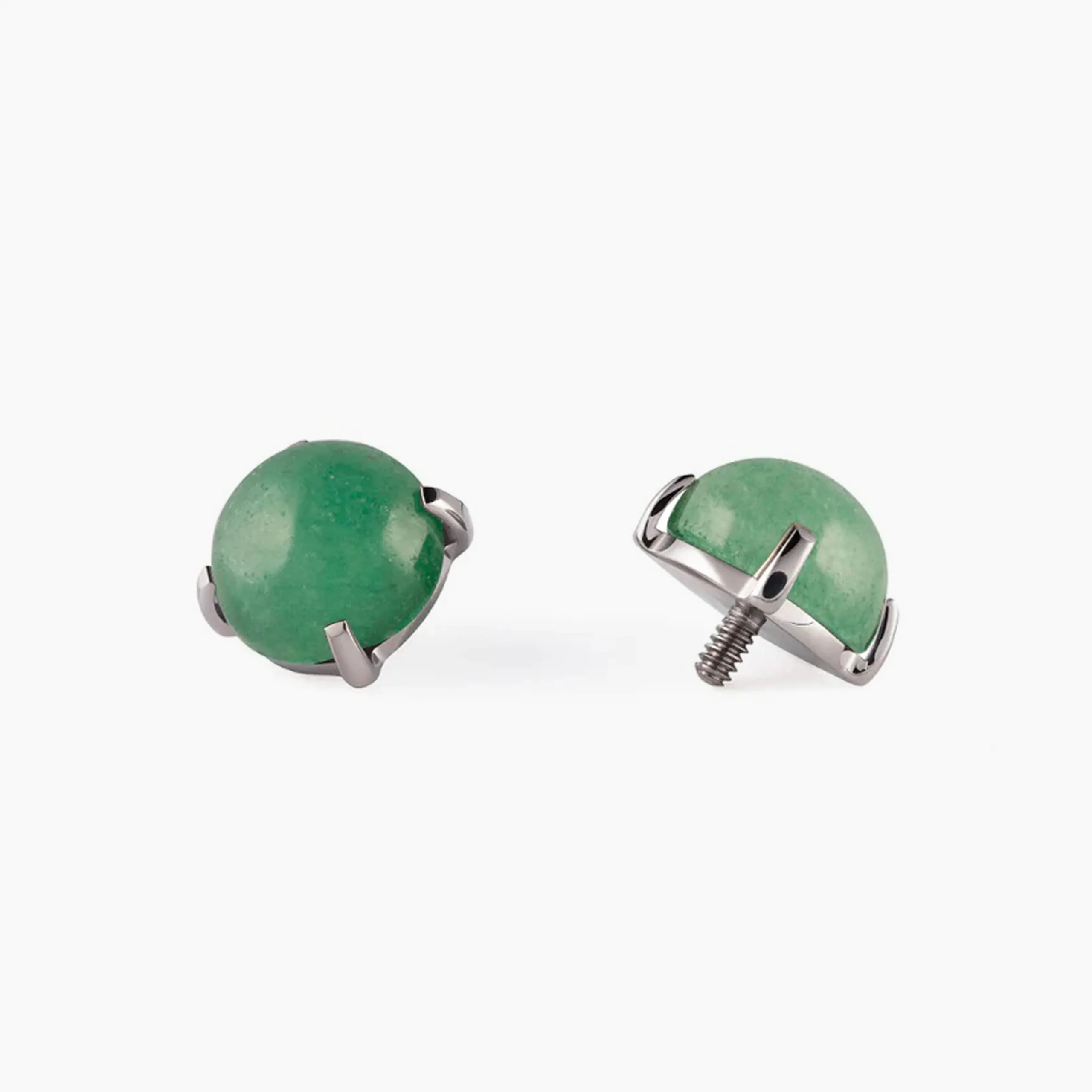 Titanový šperk Hemi Green Aventurine s vnitřním závitem