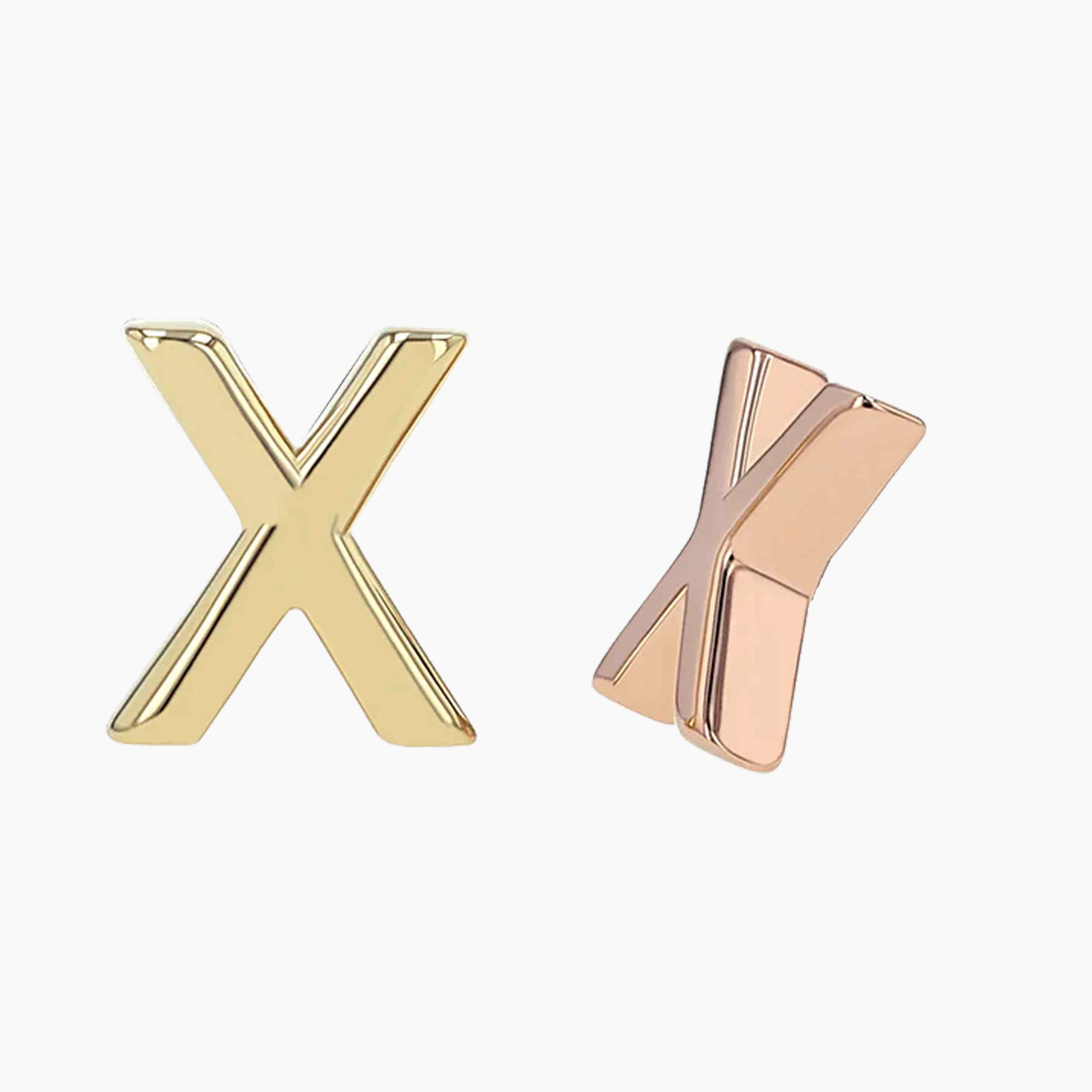 Zlatý šperk s vnitřním závitem Letter X