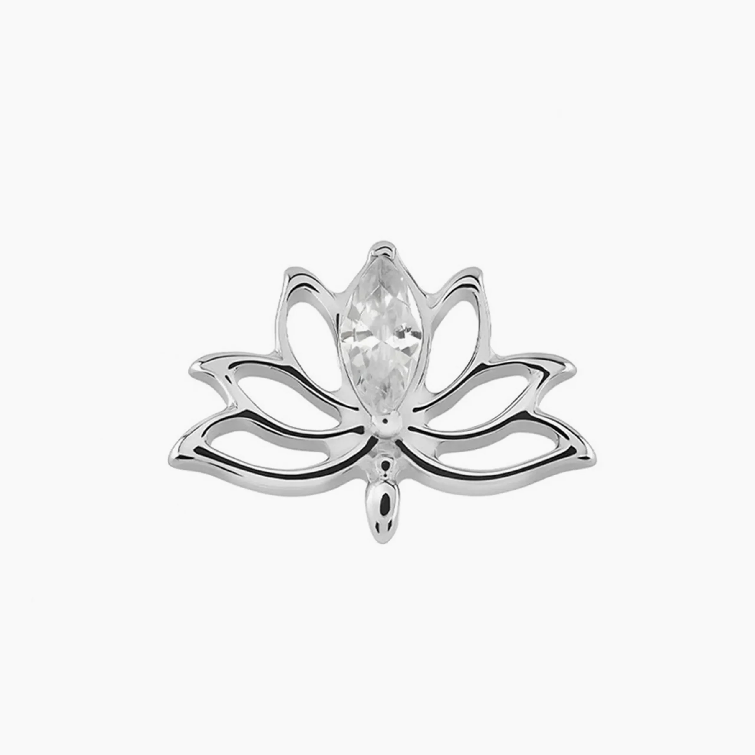 Titanový šperk s vnitřním závitem Lotus flower s zirkonem
