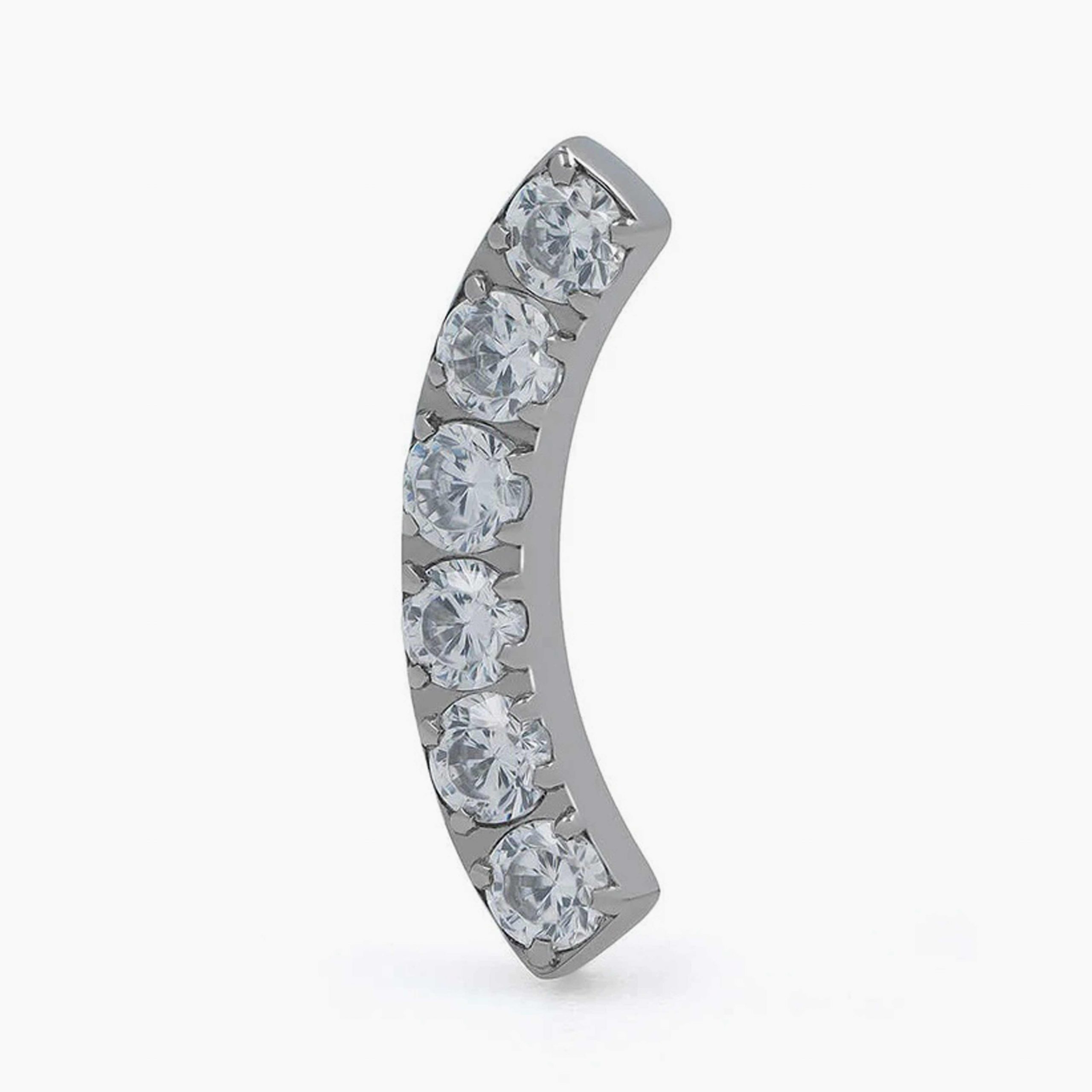 Titanový šperk s vnitřním závitem Luna Crystal s zirkony