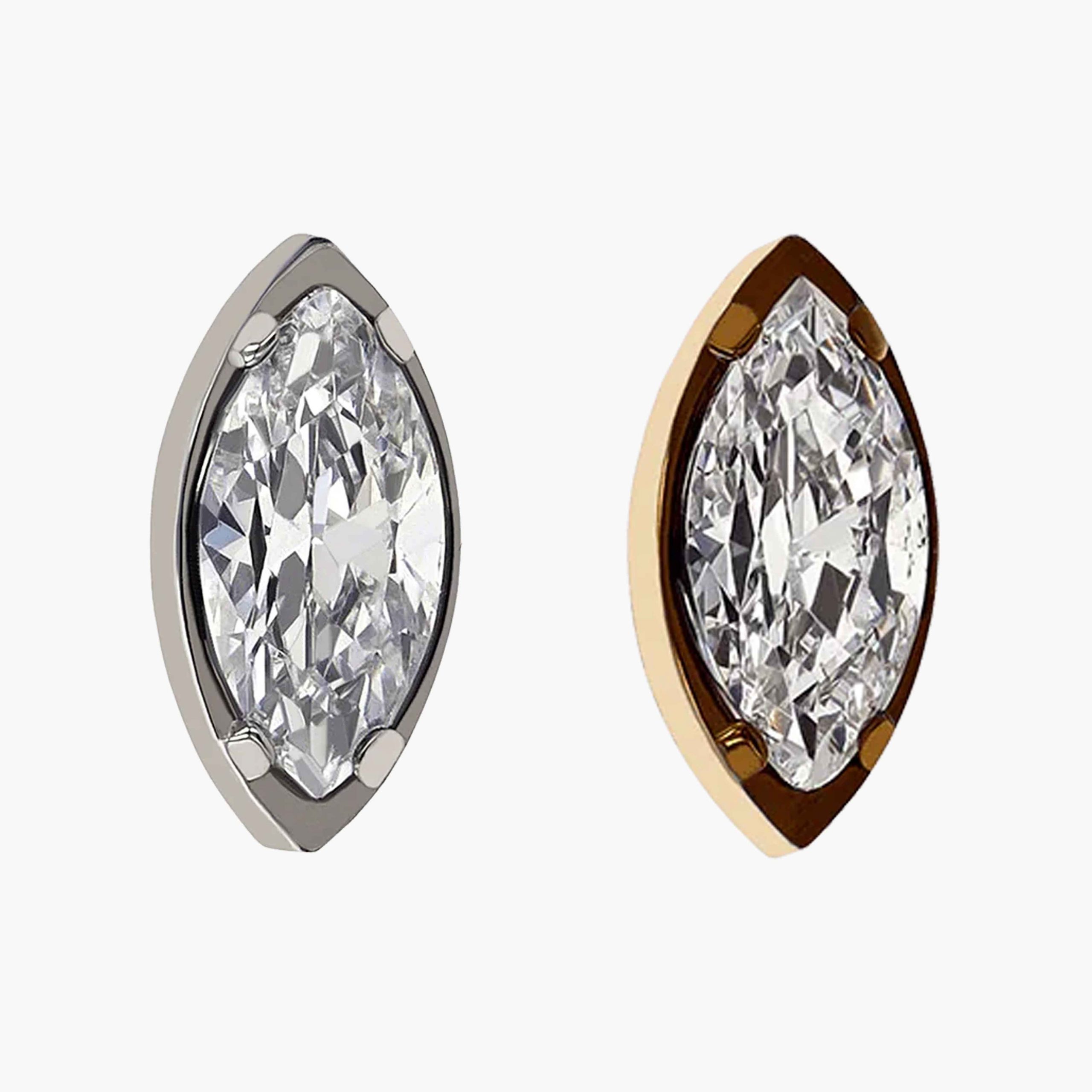 Zlatý šperk s vnitřním závitem Marquise Bezel