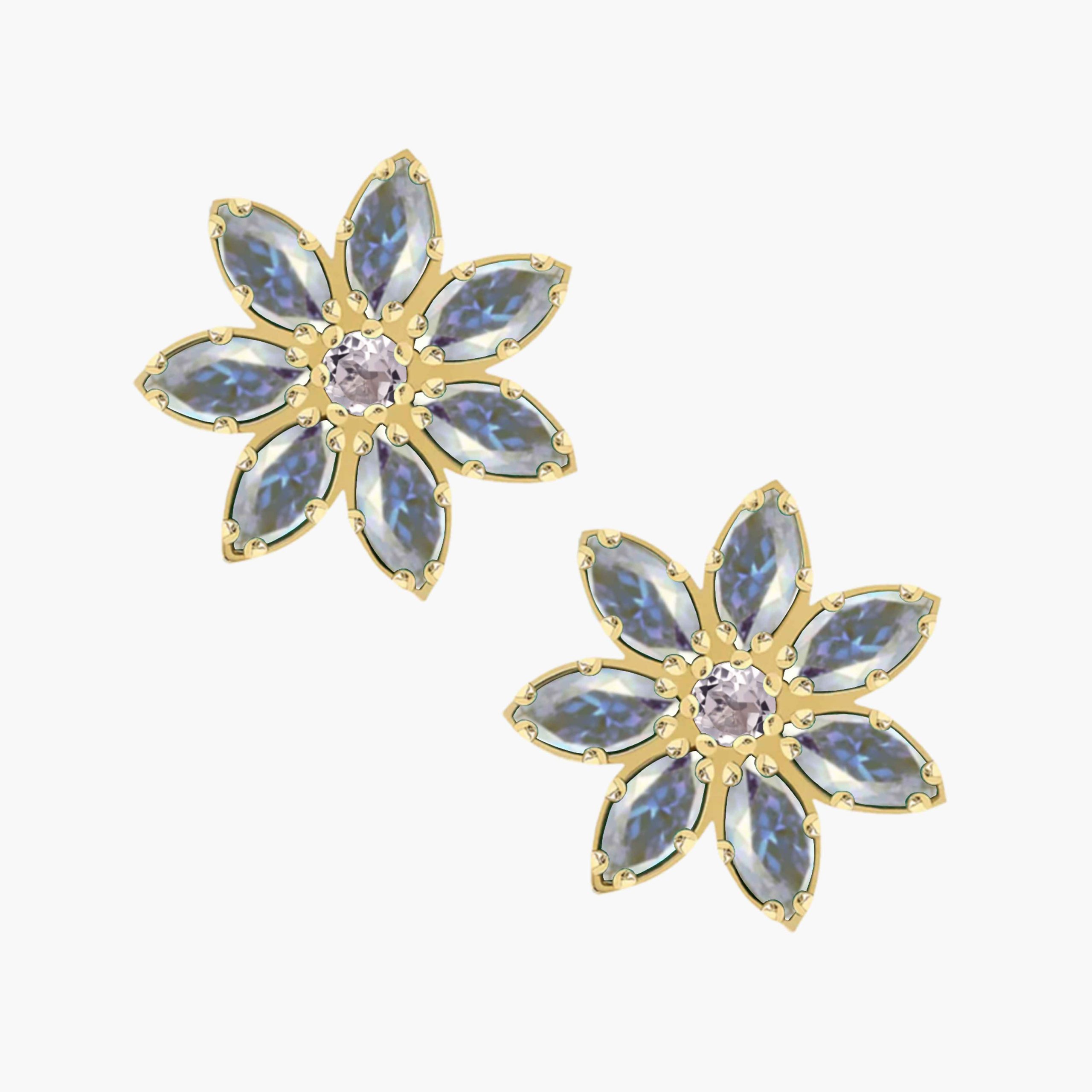 Zlatý šperk s vnitřním závitem Marquise Flower