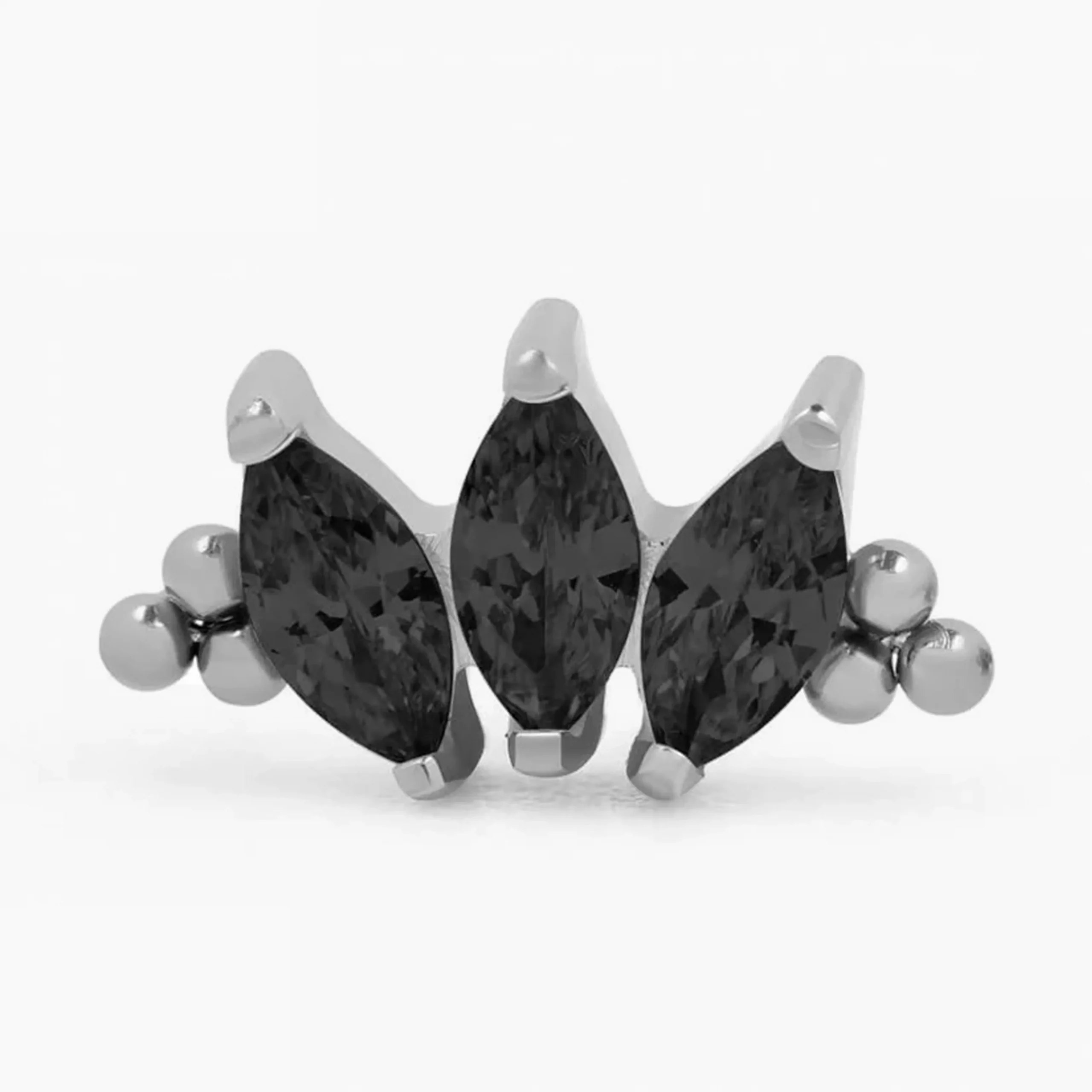 Titanový šperk s vnitřním závitem Marquise Bead Black Cluster