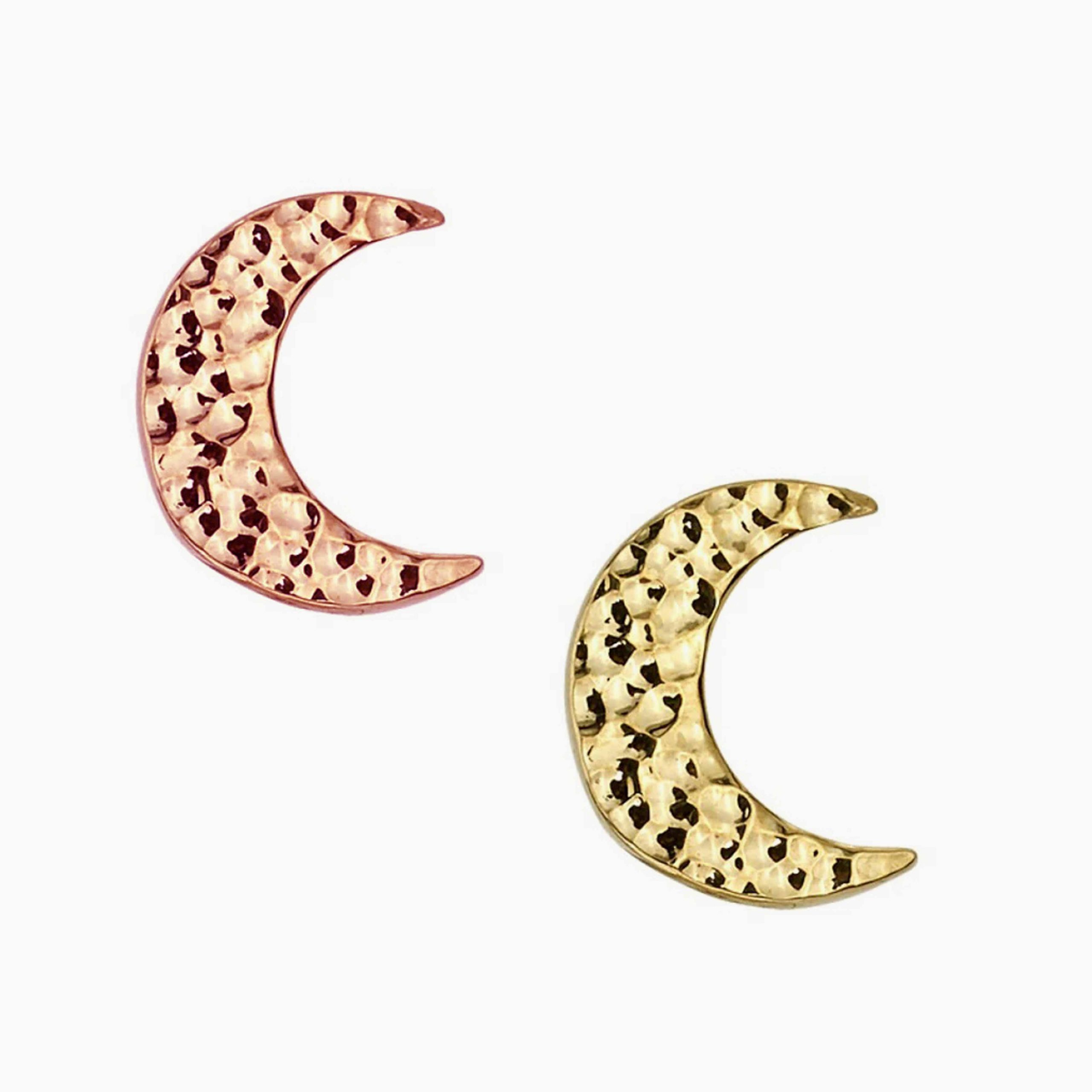 Zlatý šperk s vnitřním závitem Moon hammered