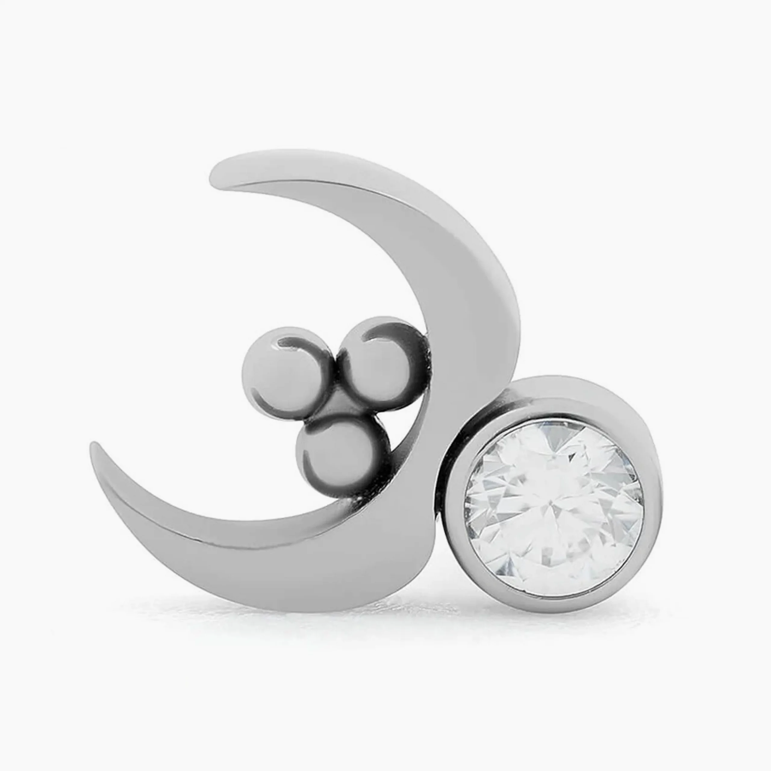 Titanový šperk s vnitřním závitem Mystic moon s zirkonem