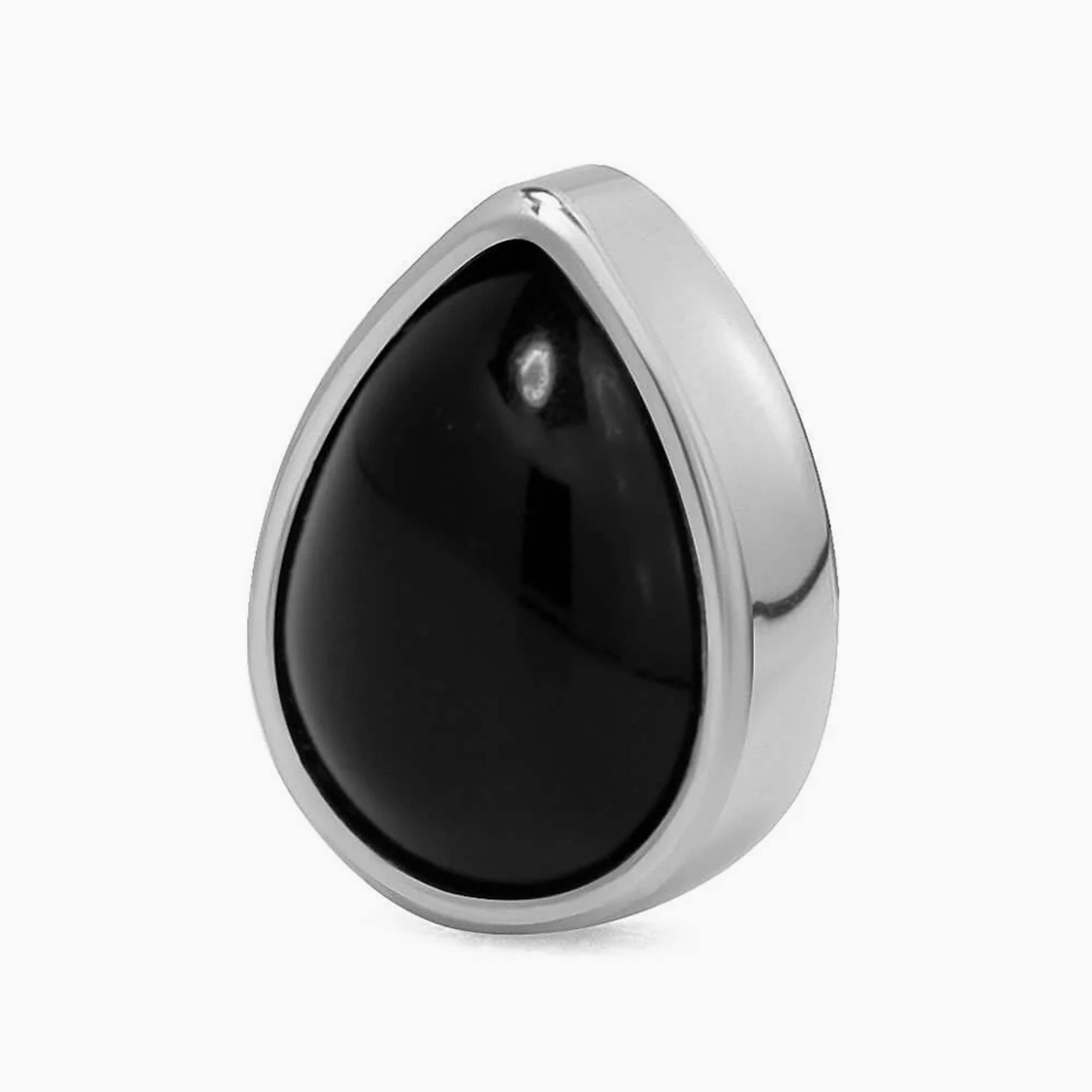 Titanový šperk s vnitřním závitem Opal Drop black onyx