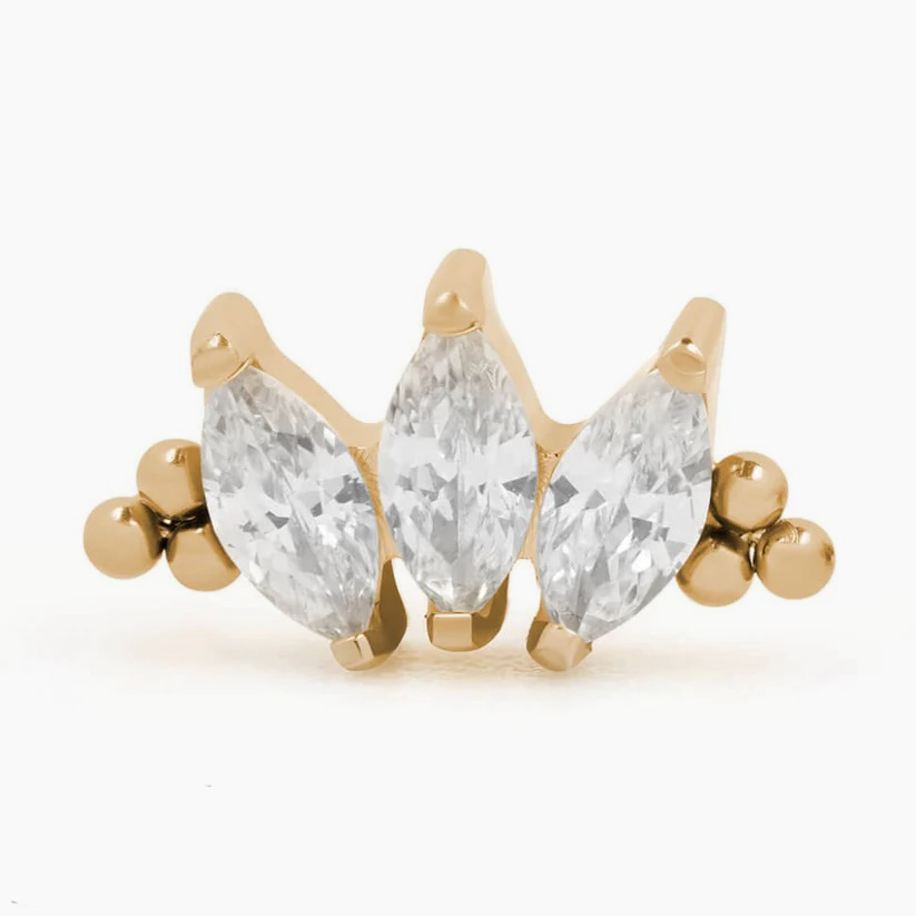 Titanová koncovka bez zavitu Marquise Bead Cluster
