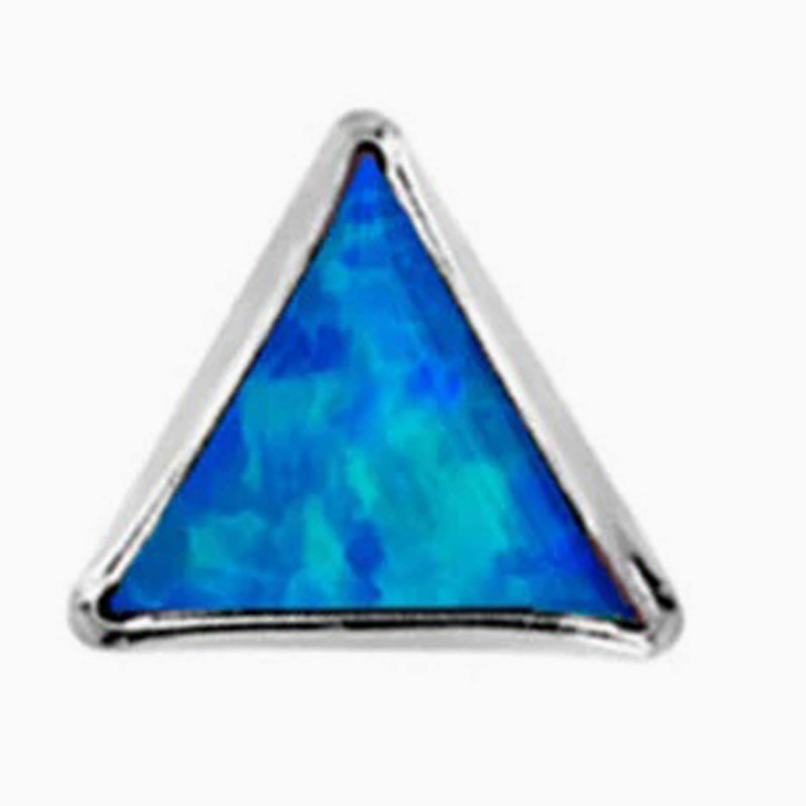 Titanový šperk s vnitřním závitem Triangle s modrým opálem
