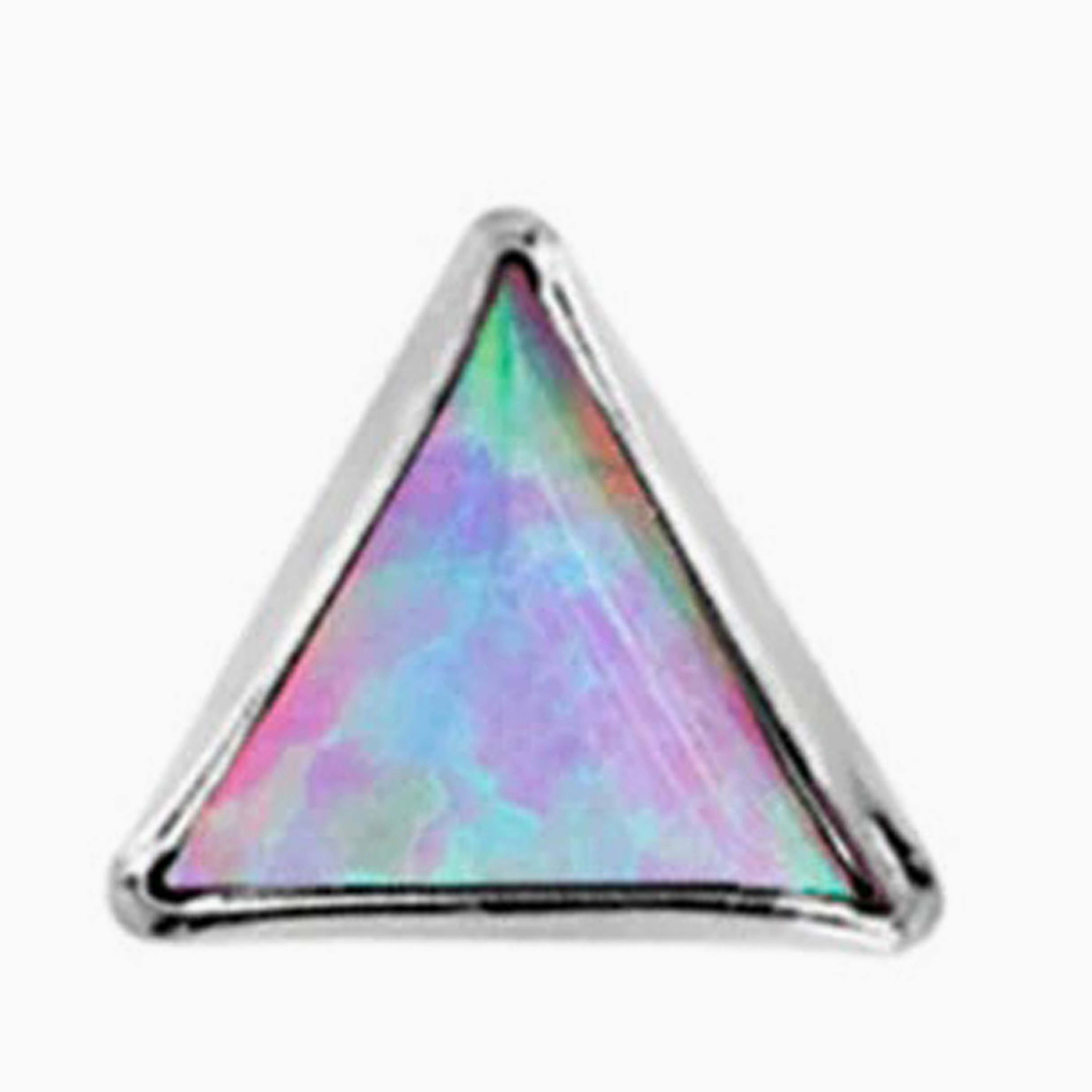 Titanový šperk s vnitřním závitem Triangle s růžovým opálem