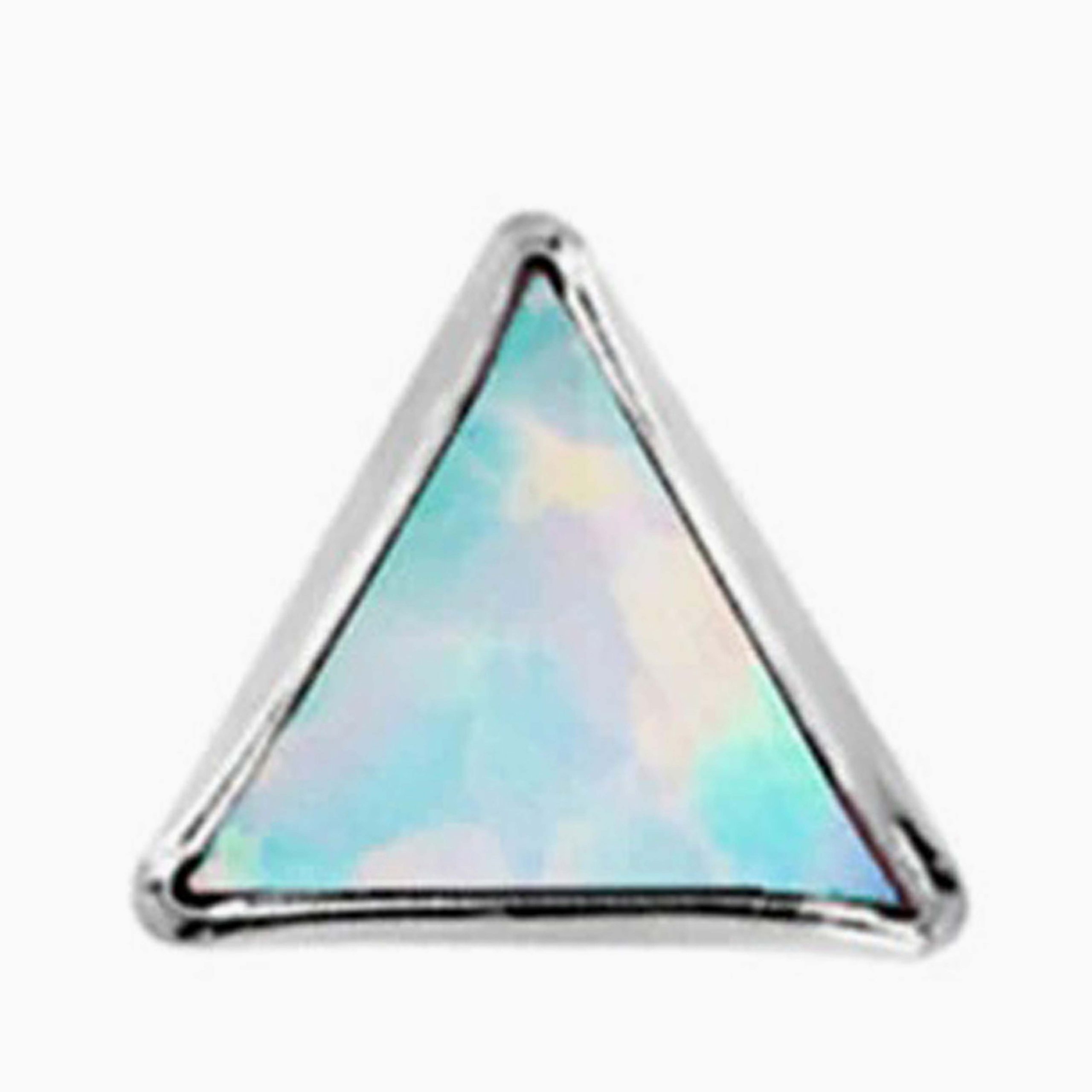 Titanový šperk s vnitřním závitem Triangle se zeleno-modrým opálem