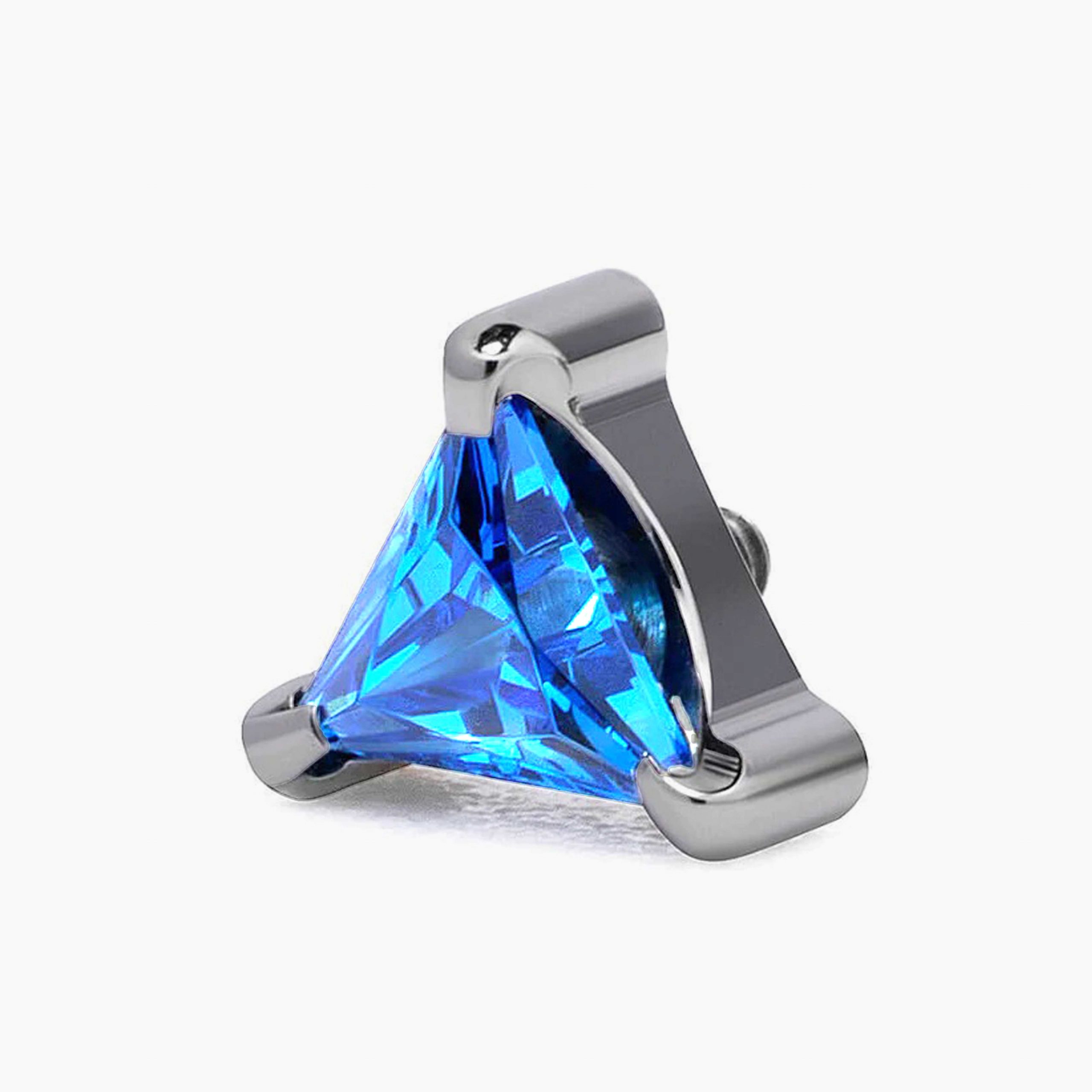 Titanový šperk s vnitřním závitem Trigon Aqua s zirkonem