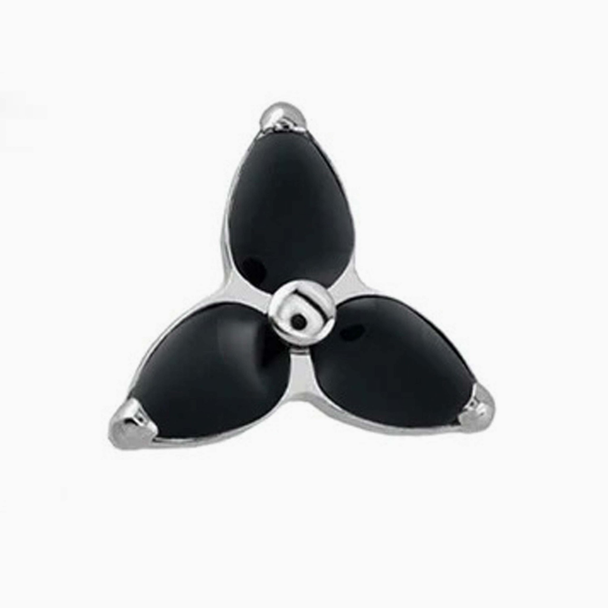Titanový šperk s vnitřním závitem Trio opal vol.2 s black onyx opály
