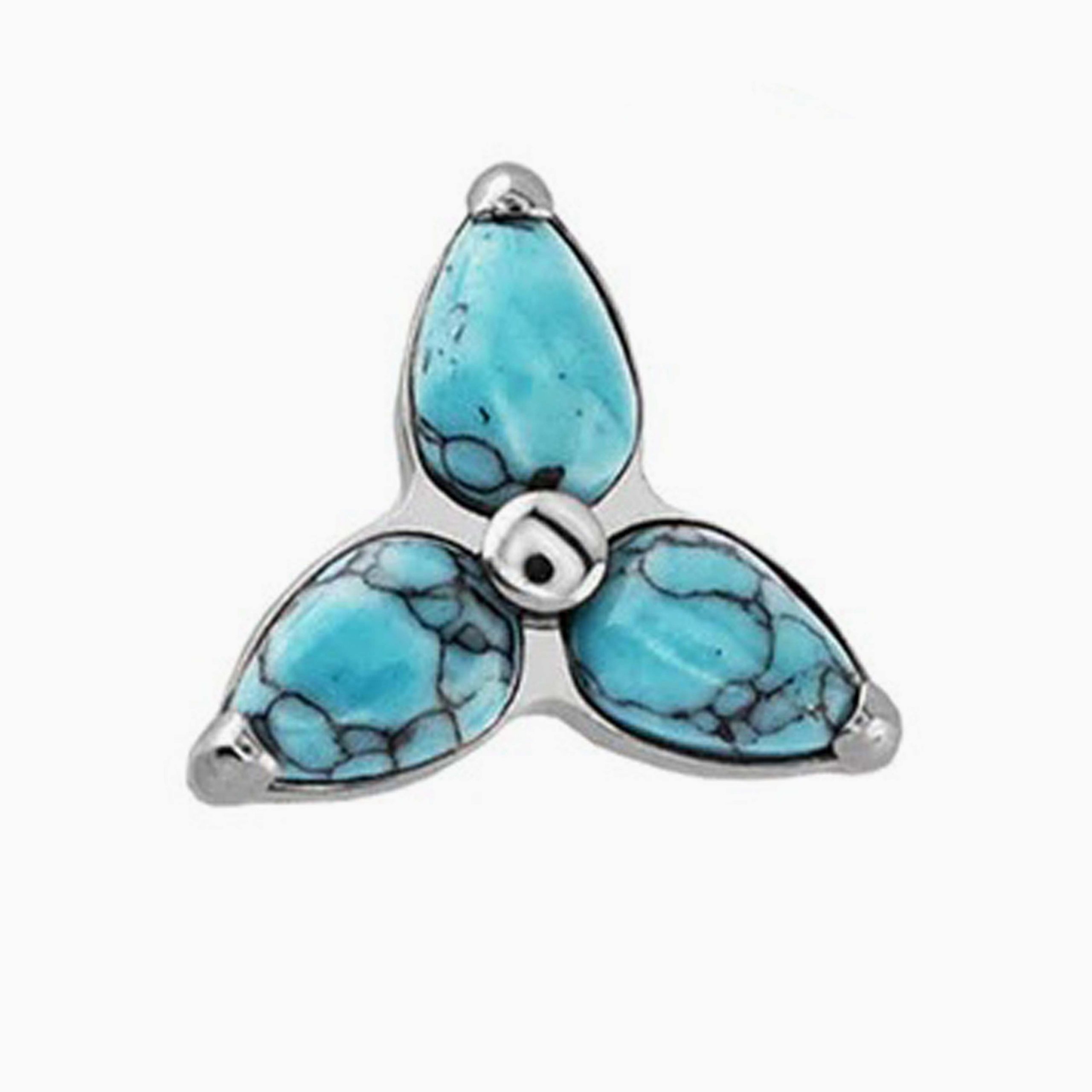 Titanový šperk s vnitřním závitem Trio opal vol.2 s turquoise opály