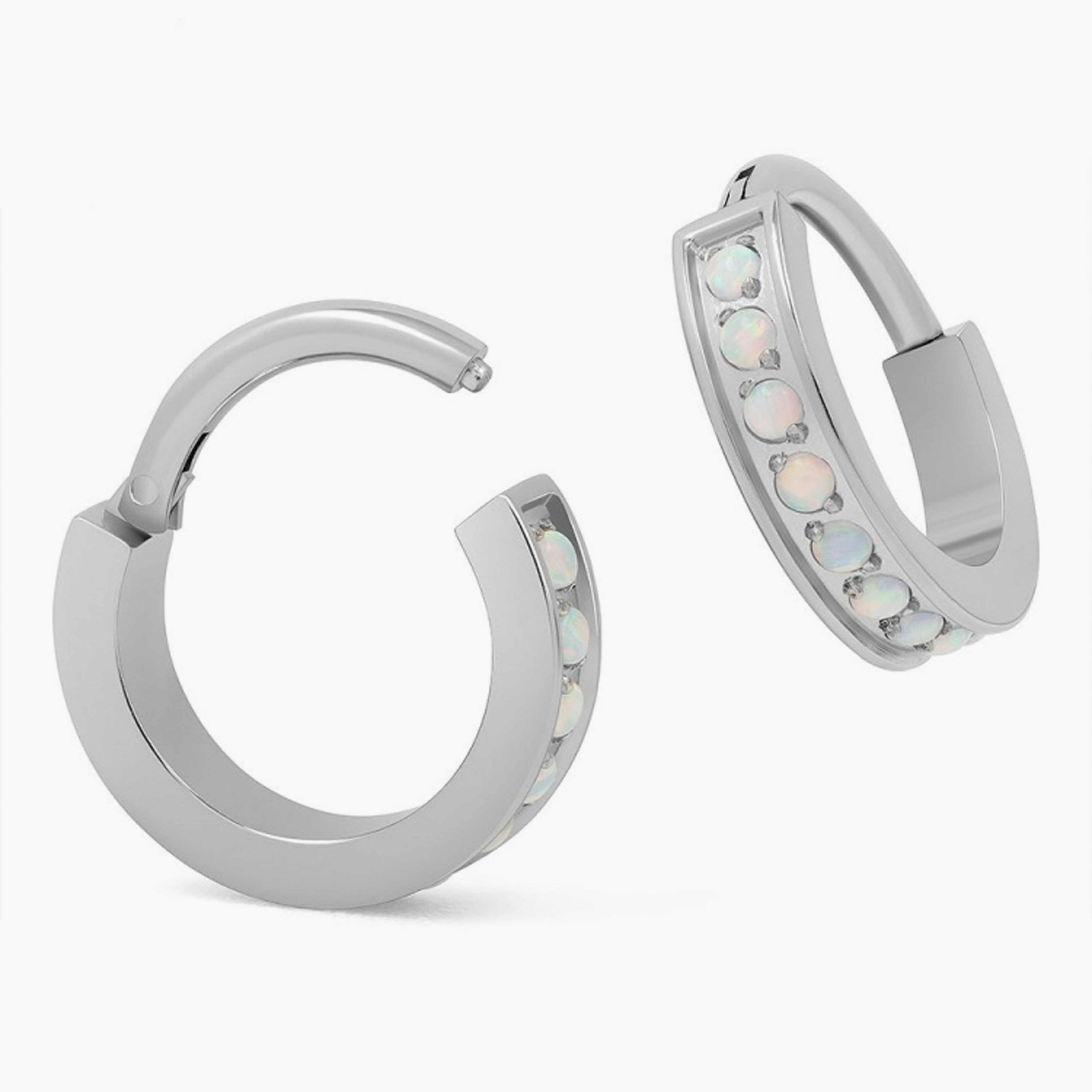 Titanový kroužek s otevíracím kloubem Luxe Opal