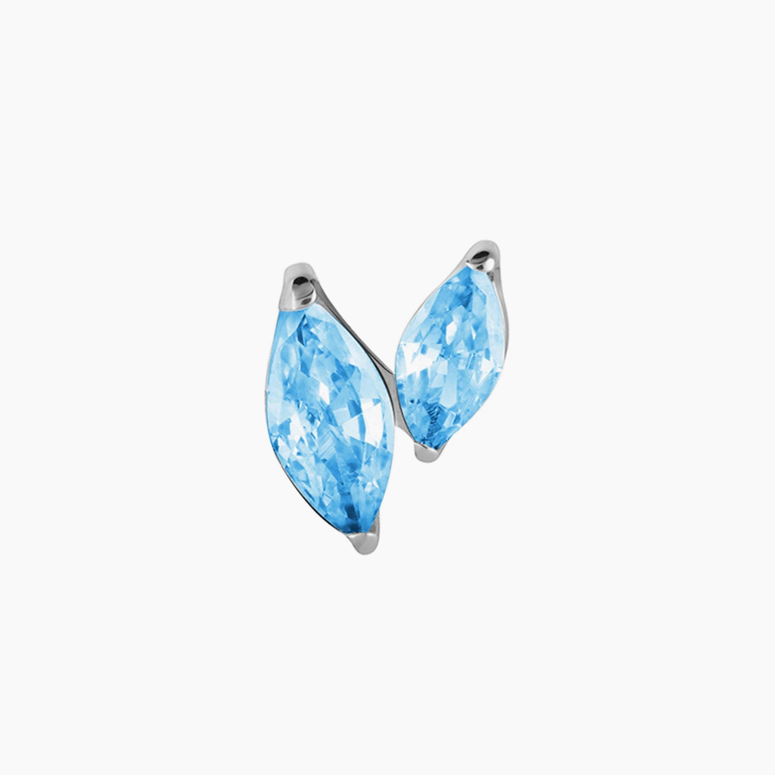 Náušnice pro piercing s vnitřním závitem Gentle Aqua s zirkonem