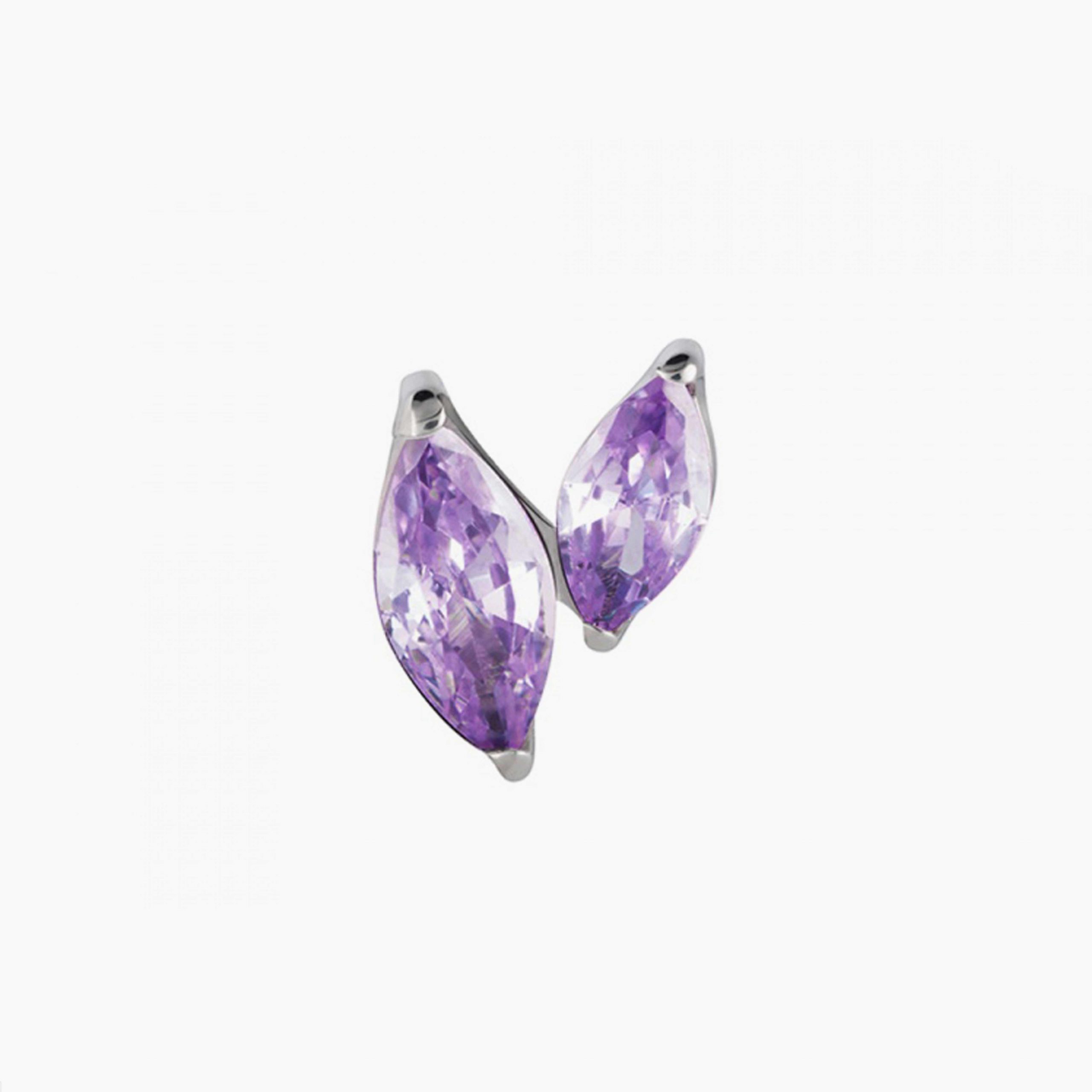Titanový šperk s vnitřním závitem Gentle Amethyst s zirkonem