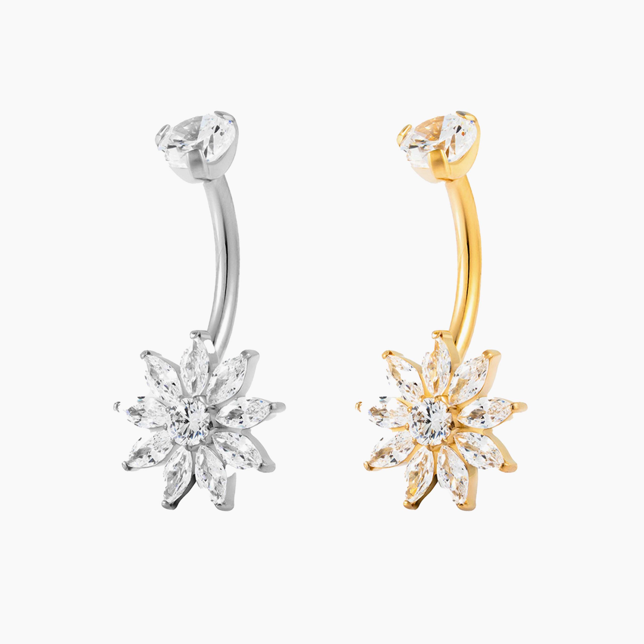 Titanový piercing do pupíku s vnitřním závitem Camelia