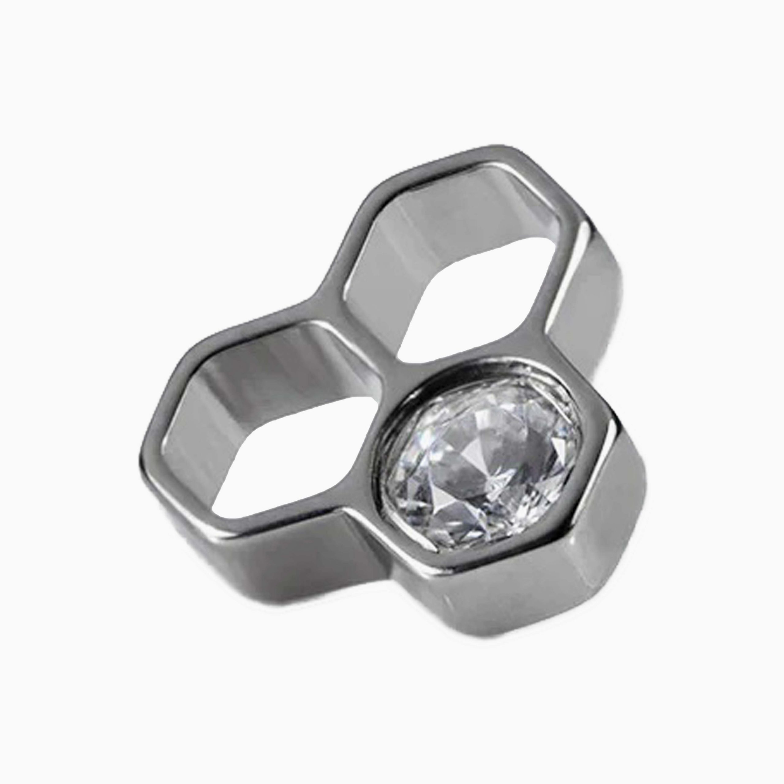 Titanový šperk s vnitřním závitem Honeycomb s zirkonem