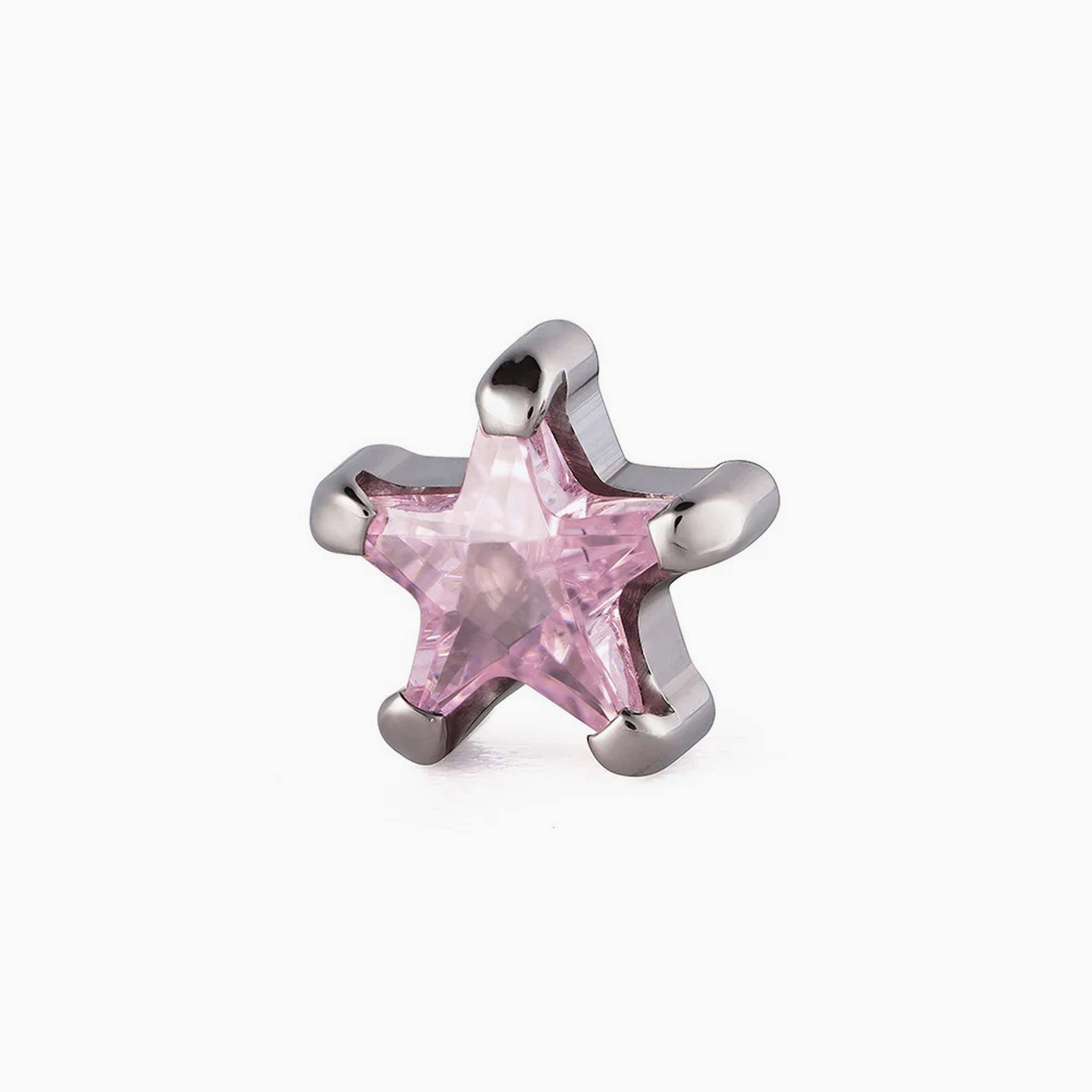 Titanový šperk s vnitřním závitem Stone Star s růžovým zirkonem