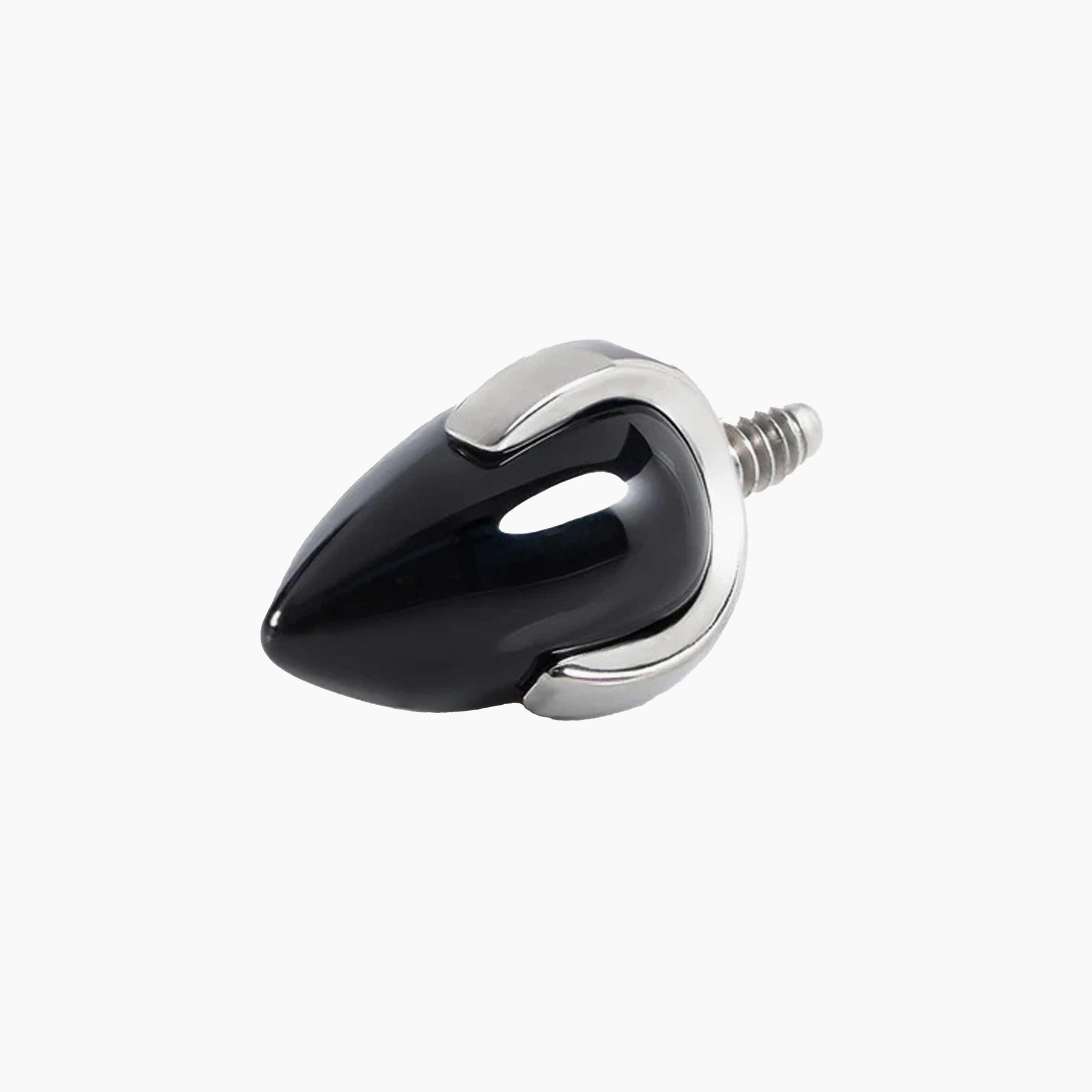Titanový šperk s vnitřním závitem Dragon egg Black onyx