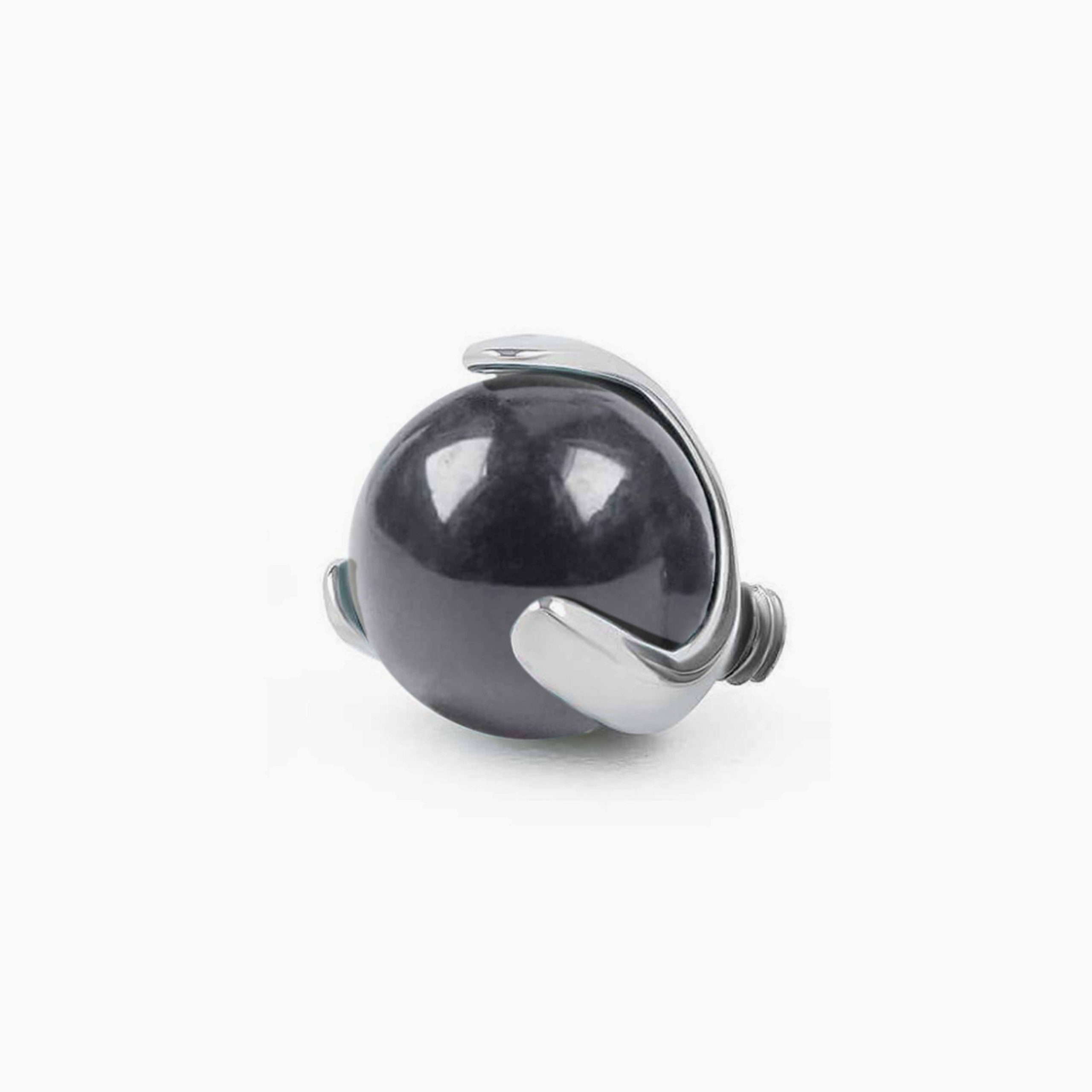 Titanový šperk s vnitřním závitem kulička z Black onyx