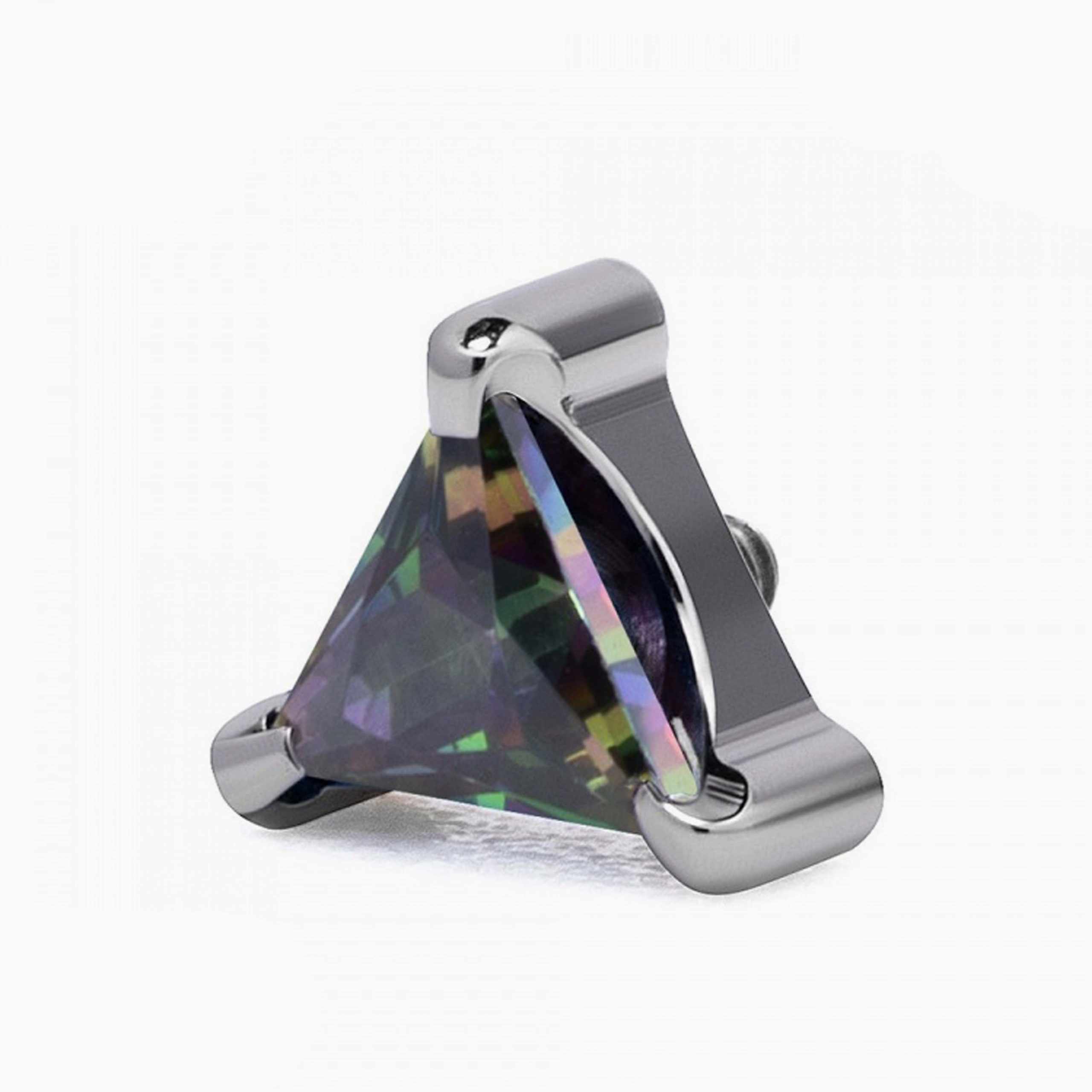 Titanový šperk s vnitřním závitem Trigon Aquamarine s zirkonem